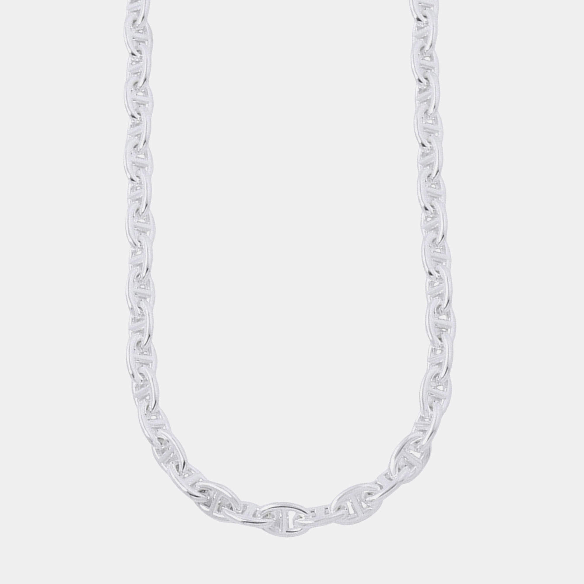 Pre Owned Hermes Chaine d'Ancre PM Silver-Tone Silver 925 Necklace