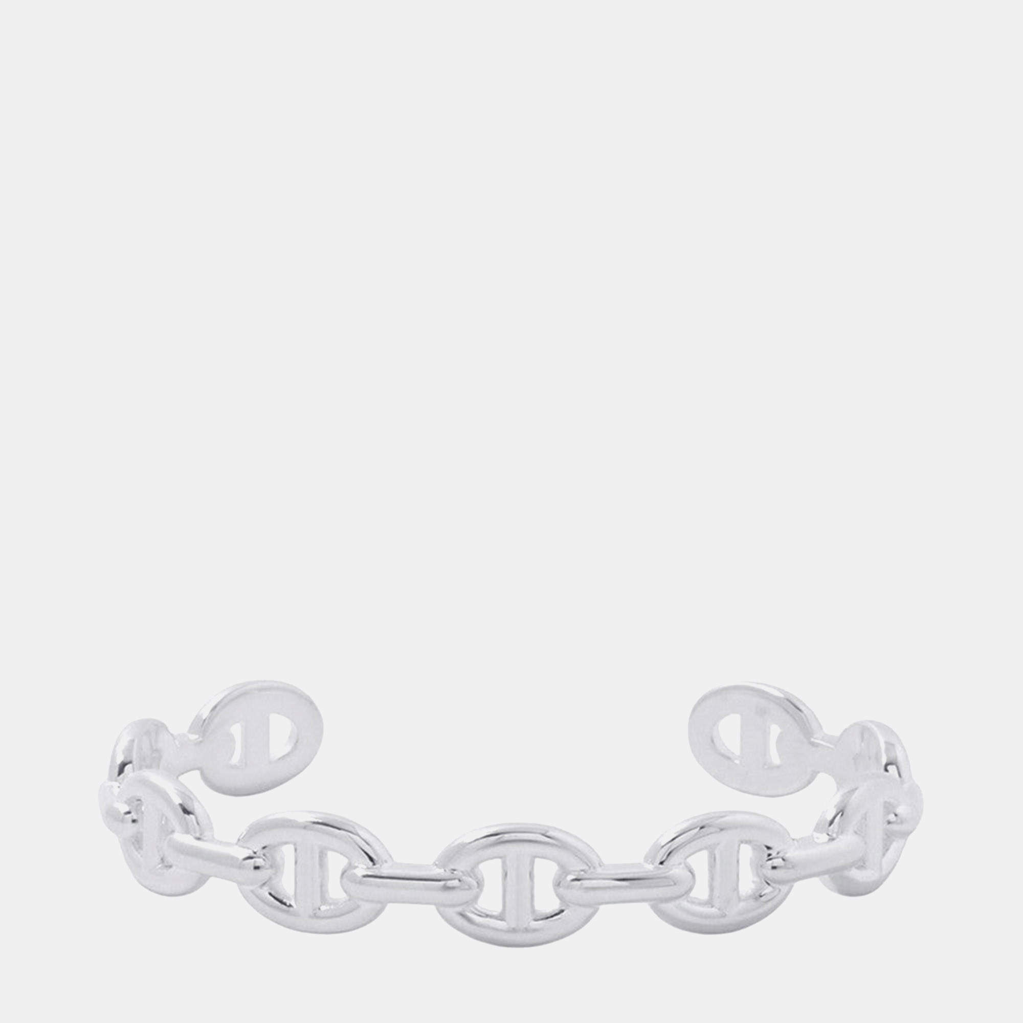 Pre Owned Hermes Chaine d'Ancre LG Silver Women's Bangle