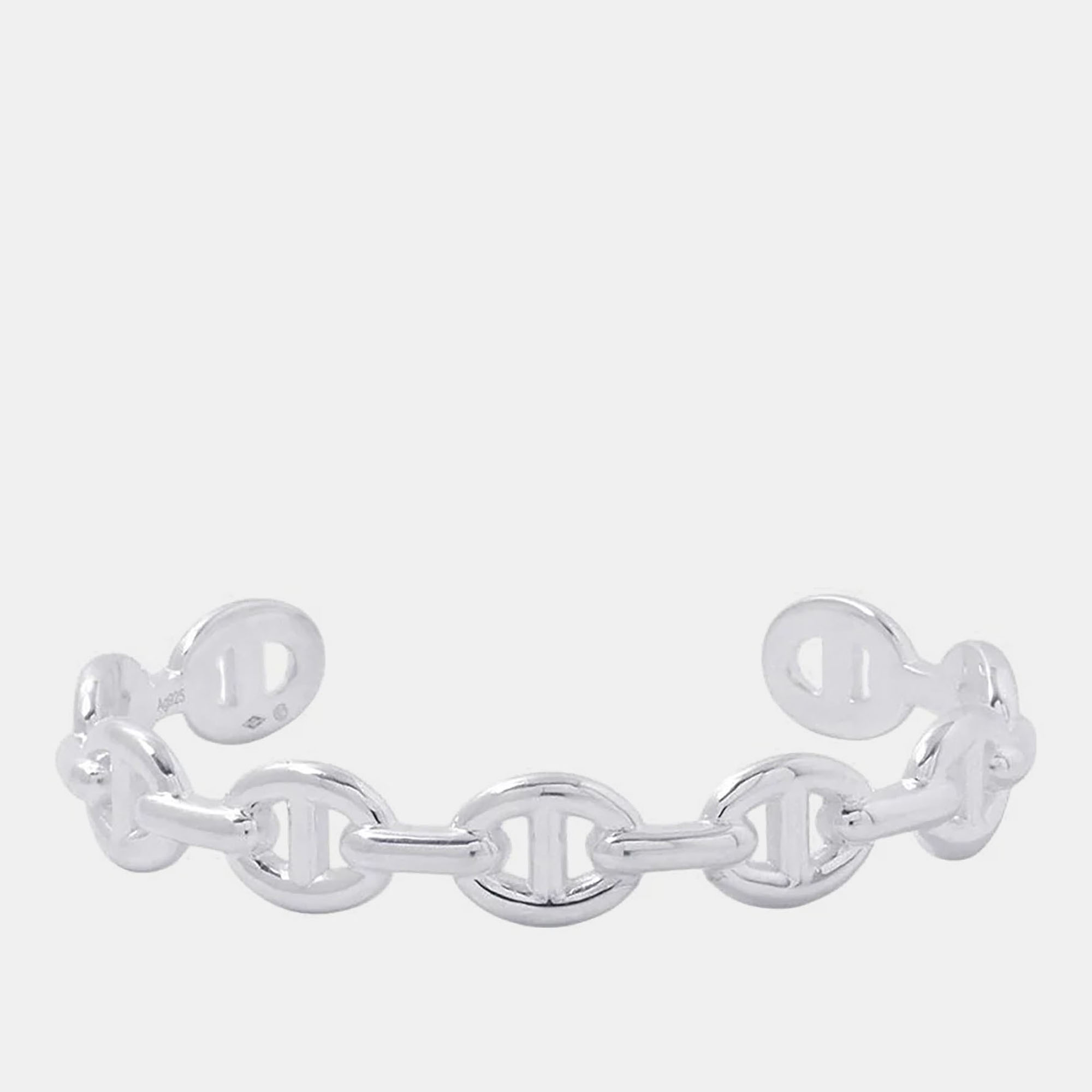 Pre Owned Hermes Chaine d'Ancre LG Silver 925 Bracelet