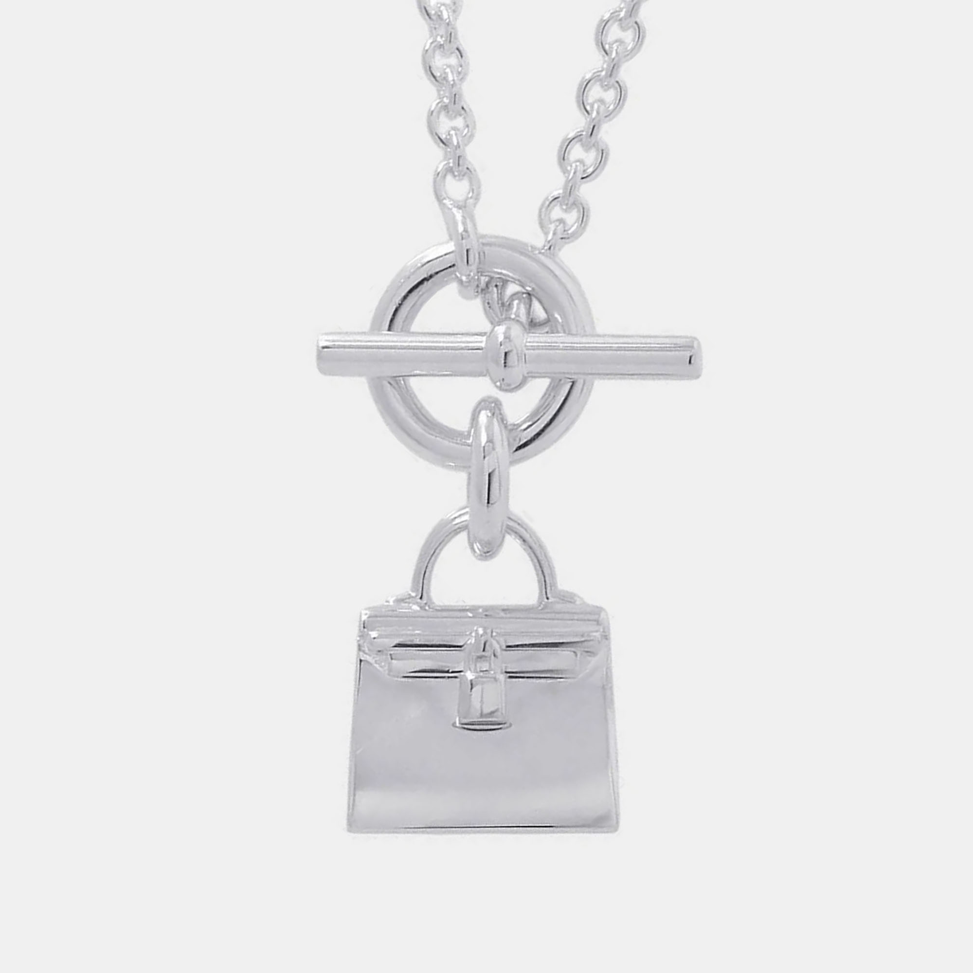 Pre Owned Hermes Kelly Amulette Silver 925 Sterling Silver Women's Necklace