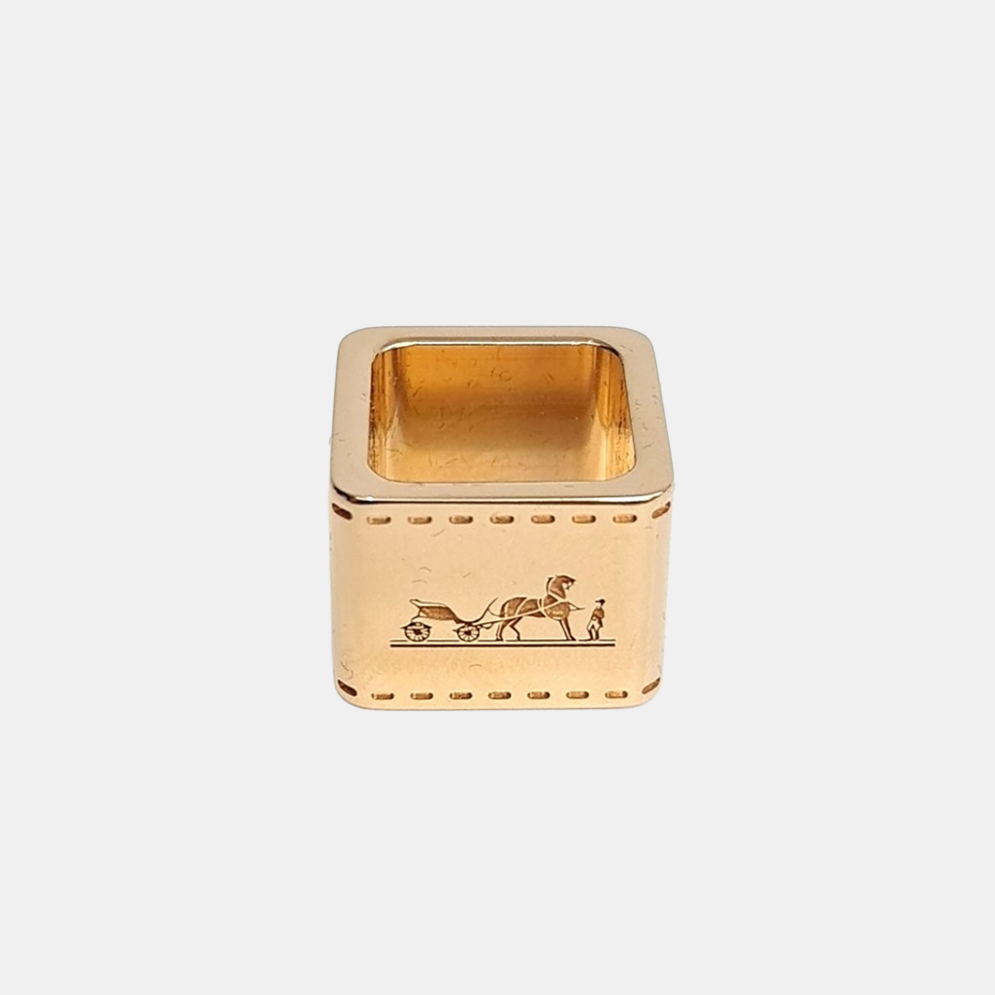 Pre Owned Hermès Gold Tone Scarf Ring
