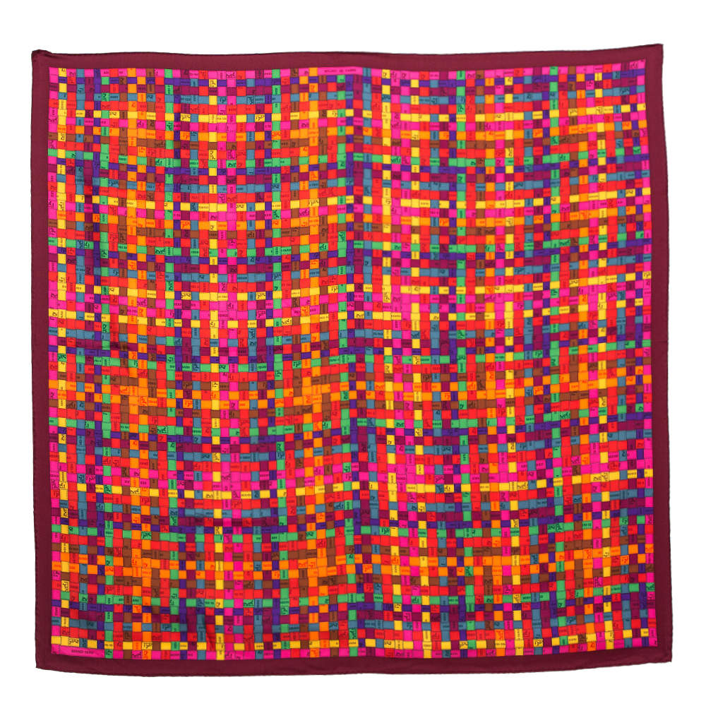 Hermes Multicolor Bolduc Au Carre Silk Scarf