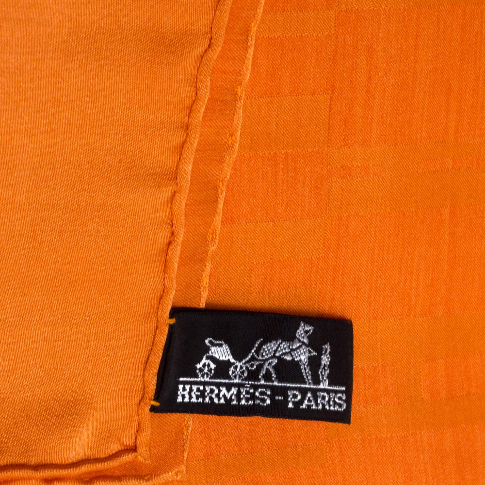 Hermes Orange Grand H Faconnee Jacquard Silk Blend Scarf Hermes | The  Luxury Closet