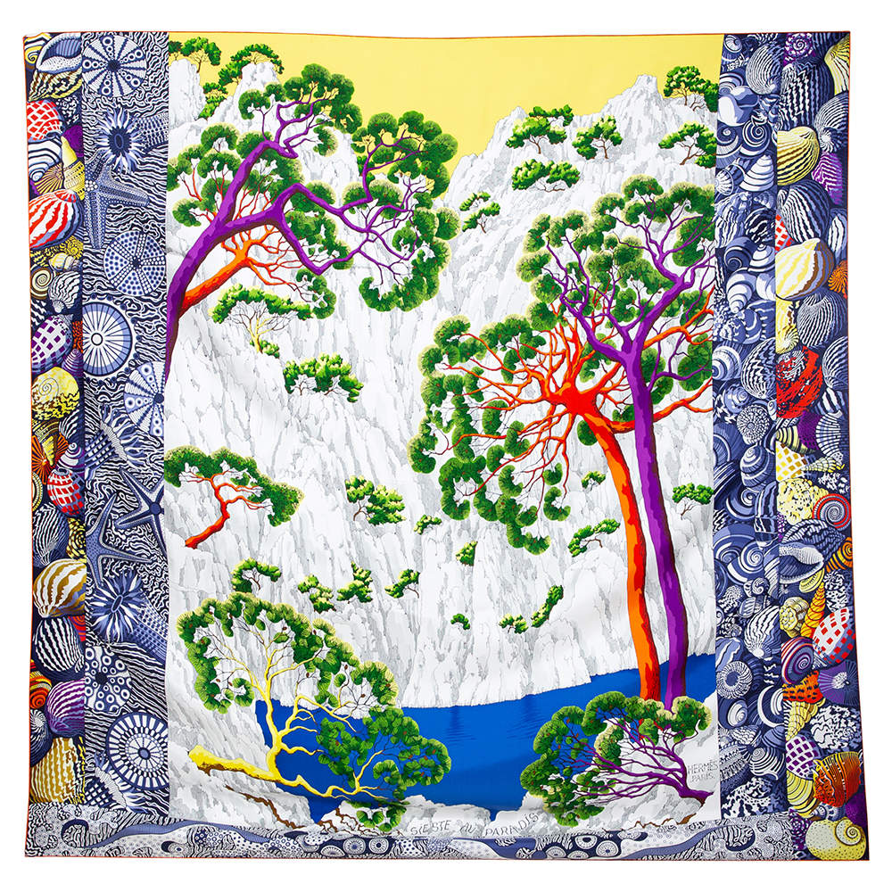 Hermes Multicolor Nap In Paradise Silk Square Scarf