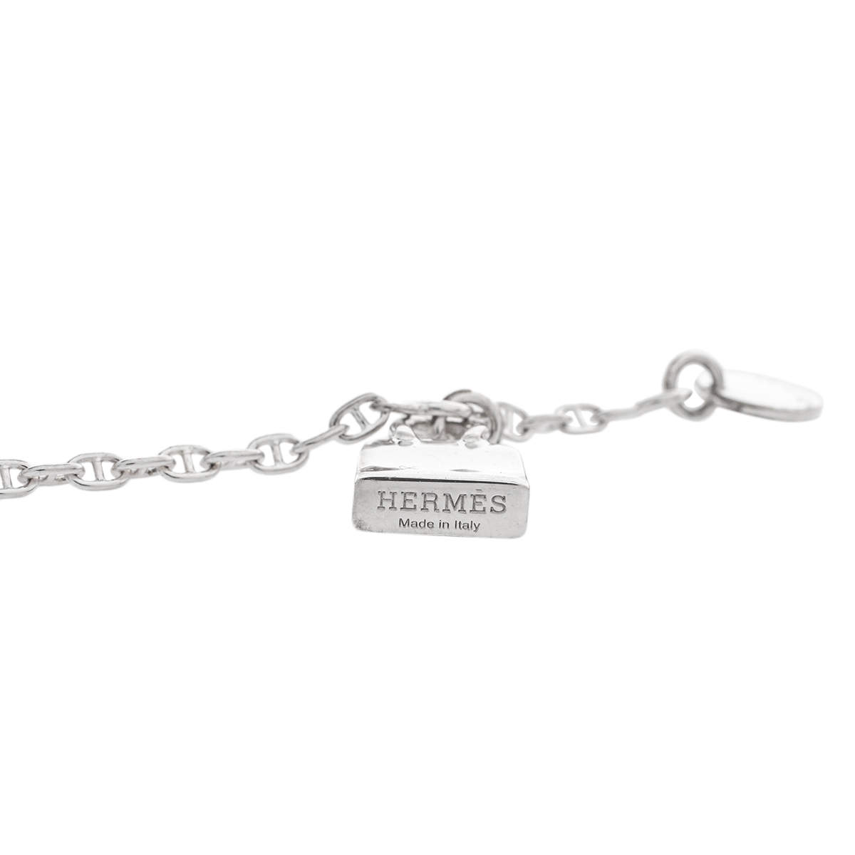 HERMES Sterling Silver Mini Birkin Amulette Bracelet ST 990230