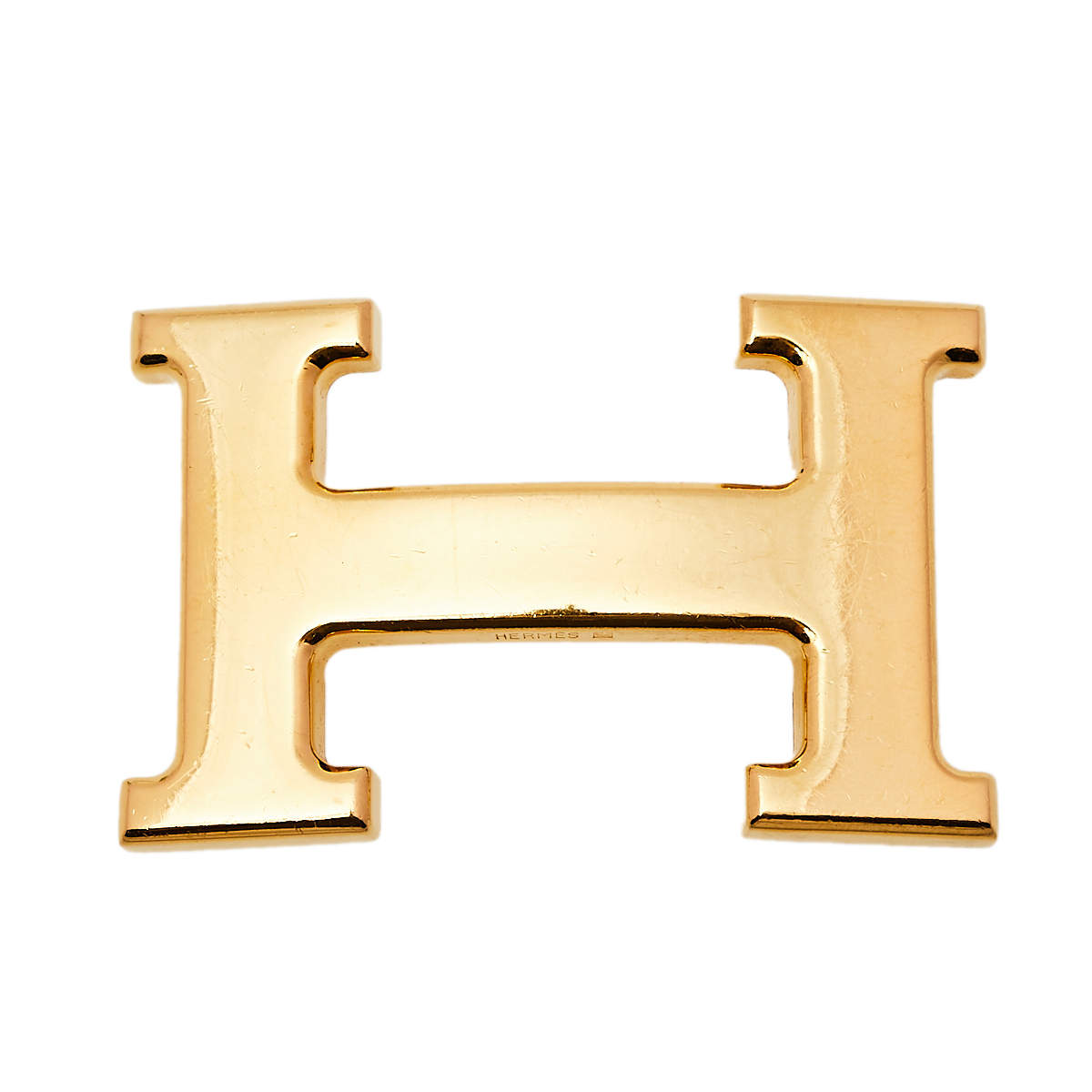 Pre Owned Hermes Gold Plated H Belt Buckle