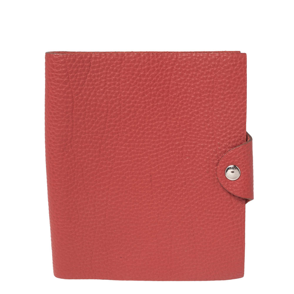 Pre Owned Hermes Red Togo Leather Ulysse PM Agenda Cover