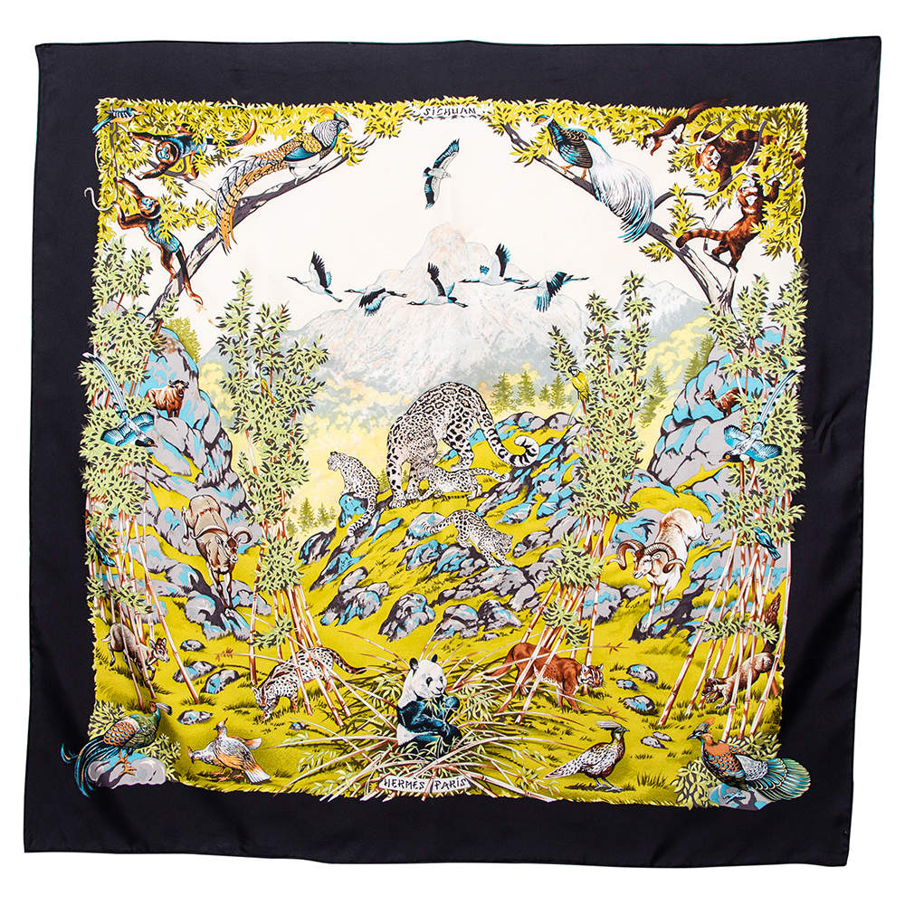 Pre Owned Hermès Multicolor Sichuan Silk Scarf