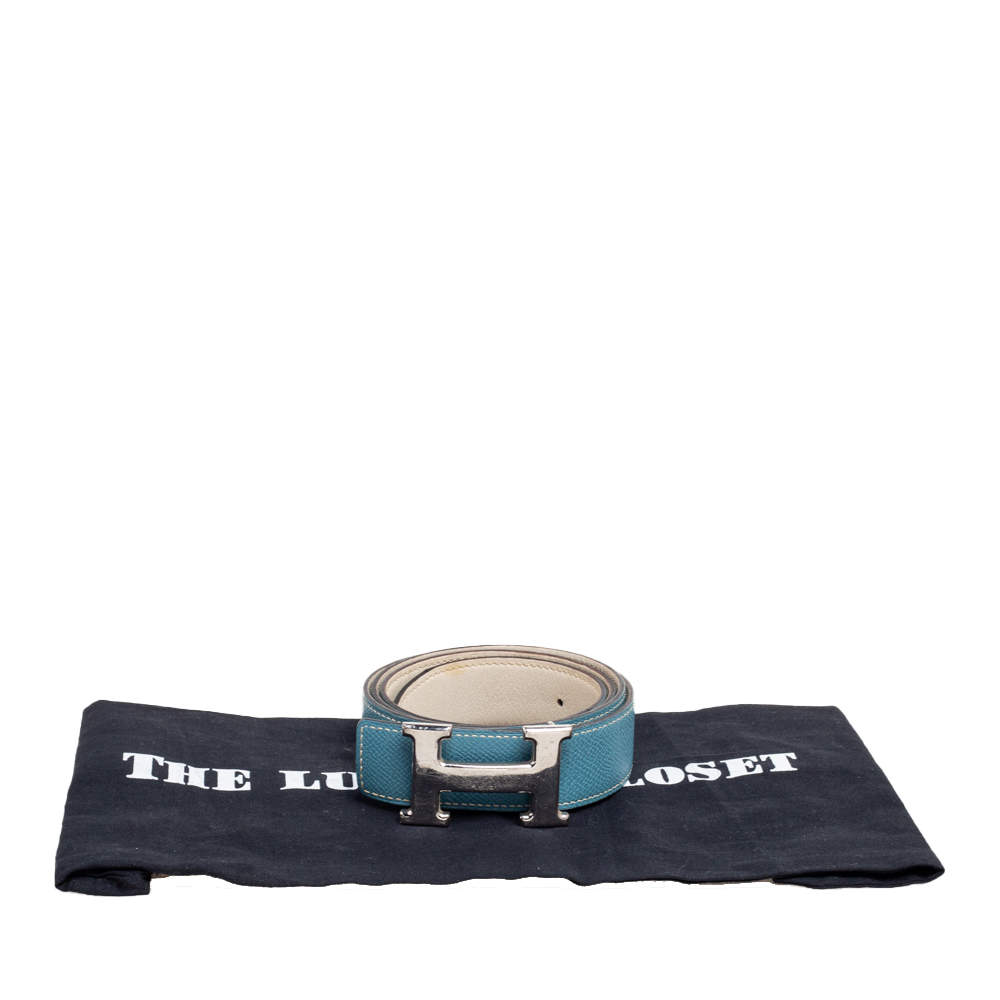 T&CO.® Reversible Belt Strap in Tiffany Blue® and Black Leather, 35 mm Wide