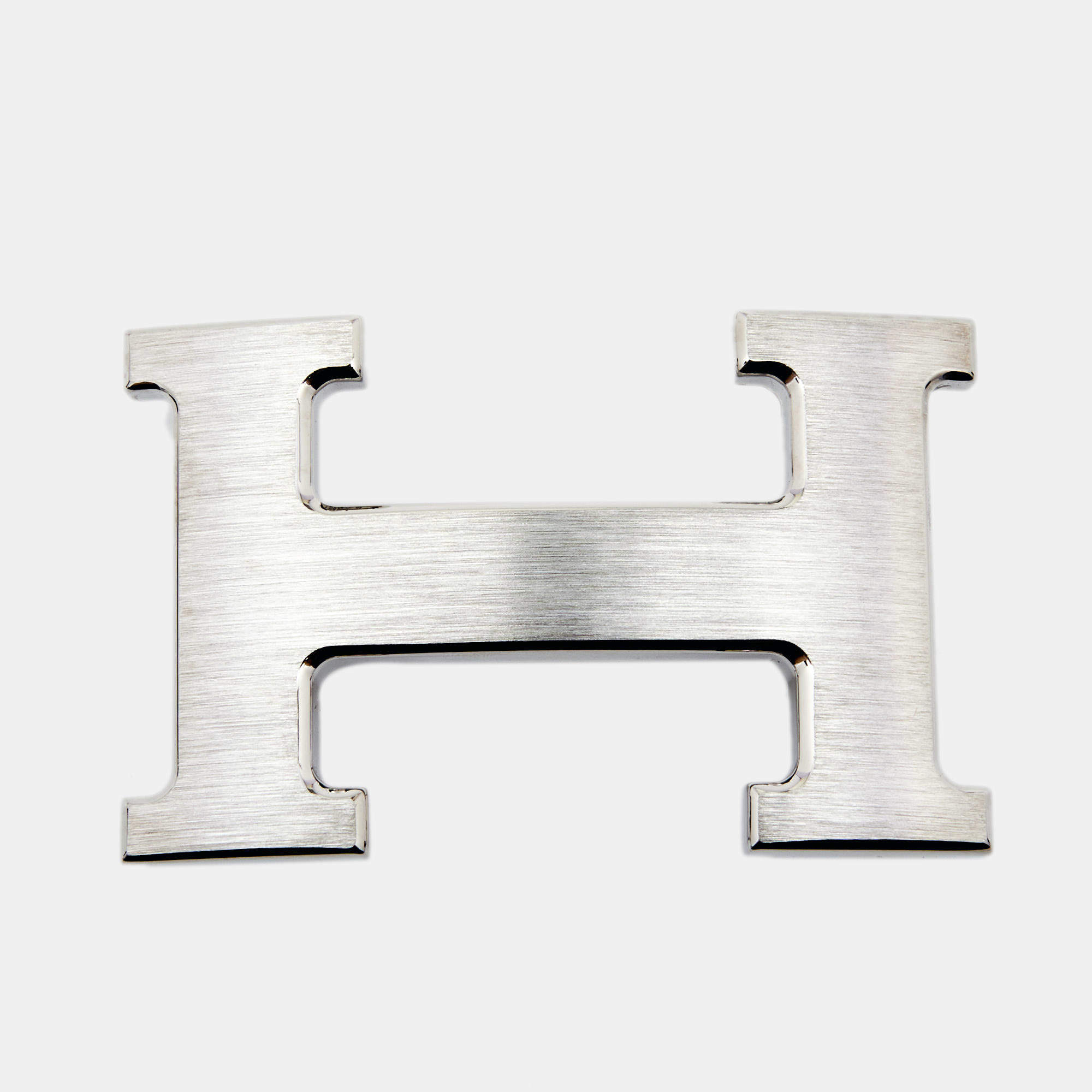 Pre Owned Hermès Brushed Palladium Plated H Belt Buckle