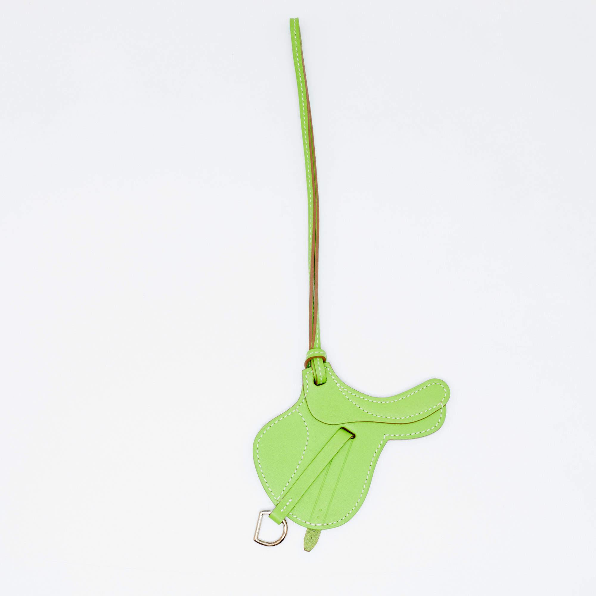 Hermes Green Swift Leather Paddock Selle Bag Charm