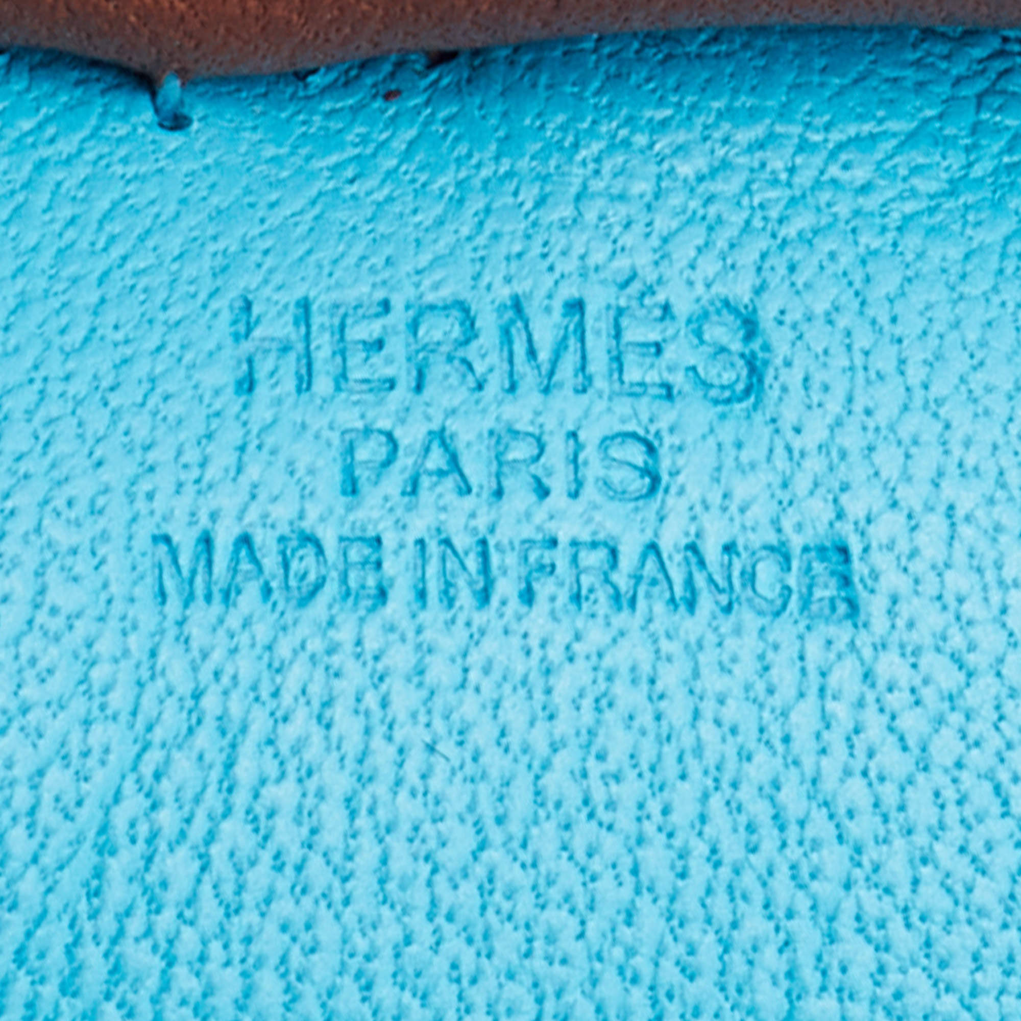 Hermes Blue Aztec/Electric Blue/Fauve Milo Lambskin Leather Grigri Rodeo Horse mm Bag