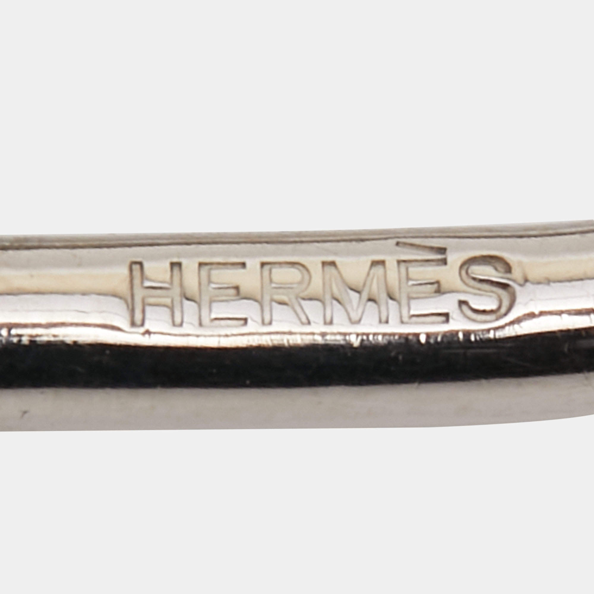 Hermes Cadena Heart Silver Tone Lock Bag Charm Hermes
