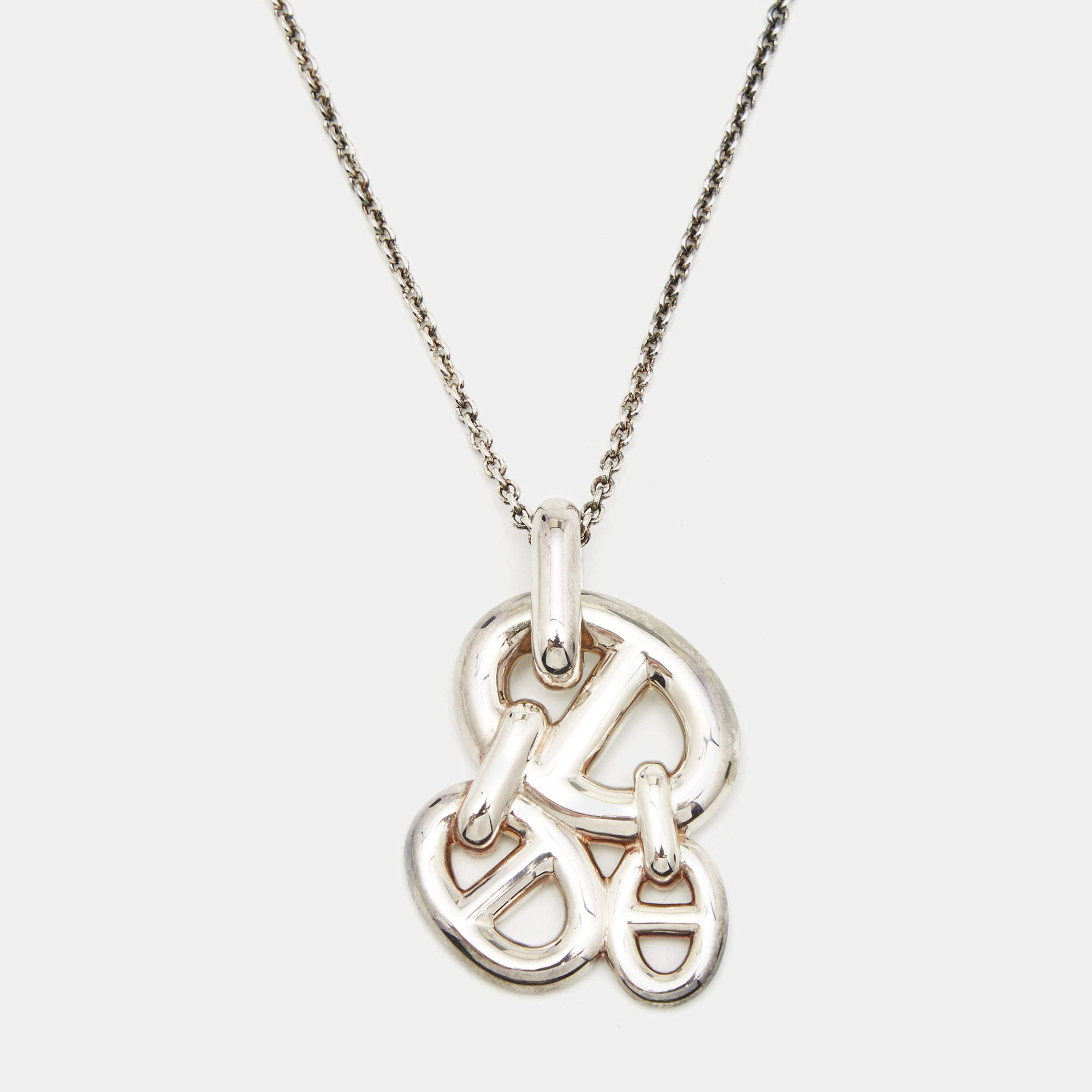 Hermes Chaine d'Ancre Enchainee Sterling Silver Pendant Necklace