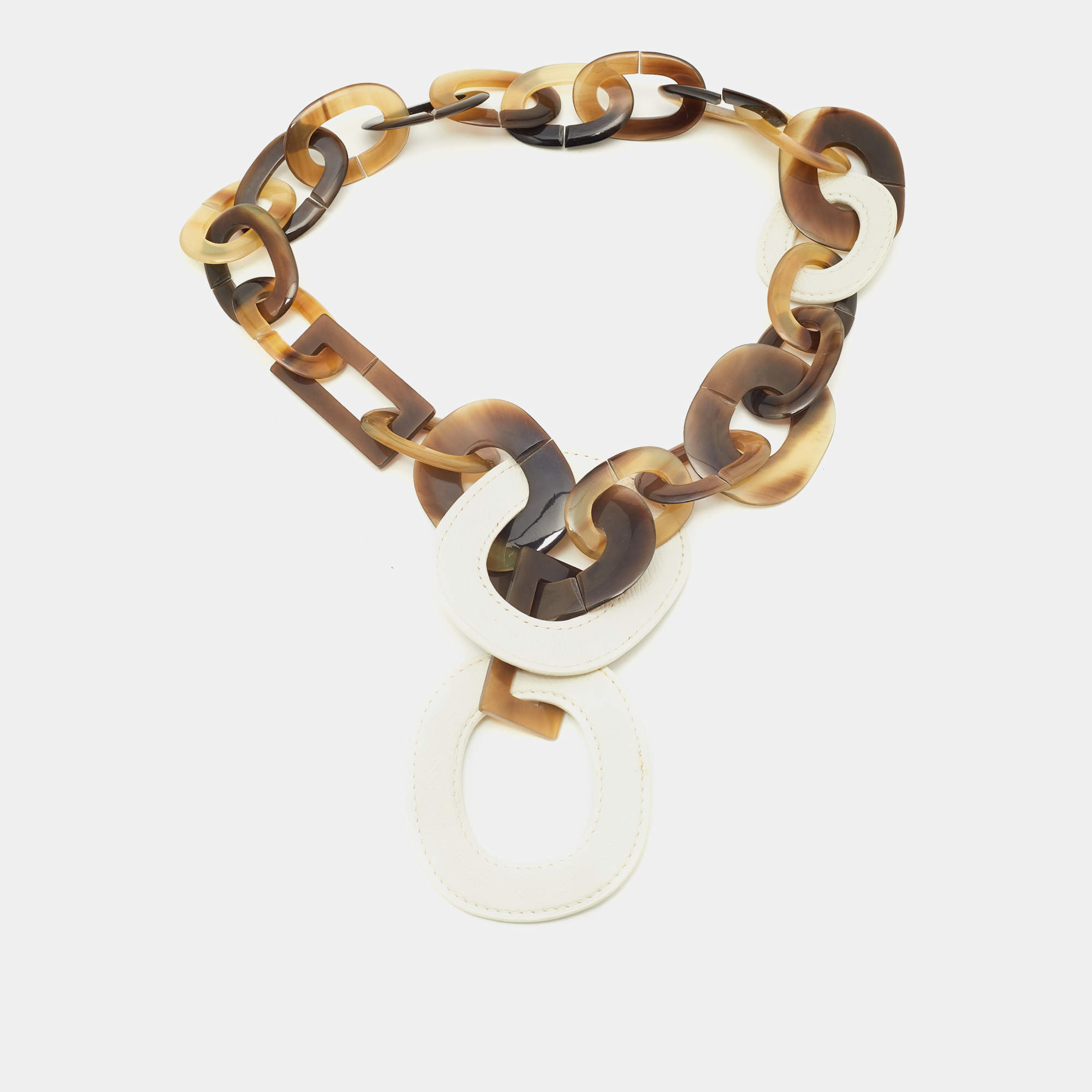 Hermes Lacquered Horn Pendant Necklace - Gem