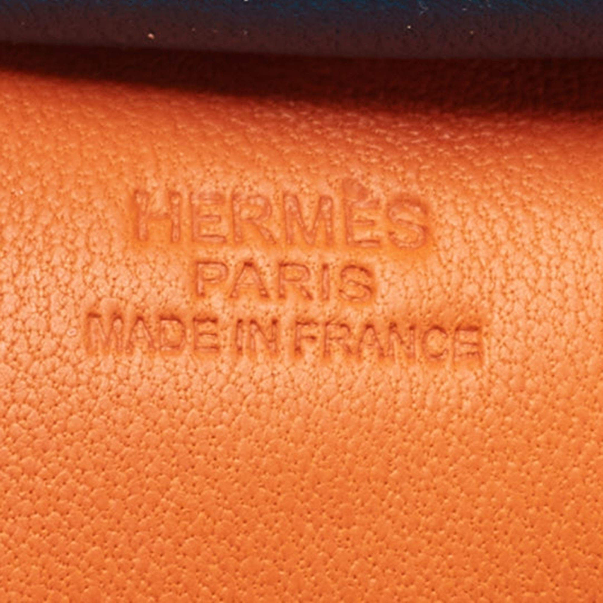 Hermes Orange/Celeste/Colvert Leather Rodeo Grigri Bag Charm GM Hermes