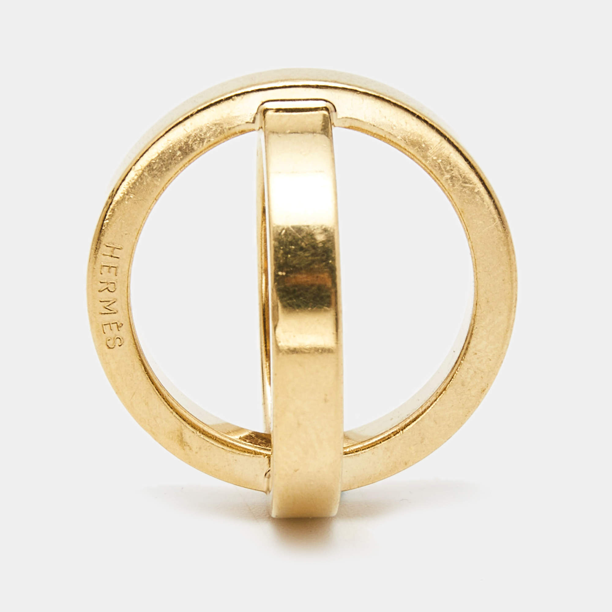 Hermes Bijouterie Fantaisie Gold Plated Cosmos Scarf Ring Hermes