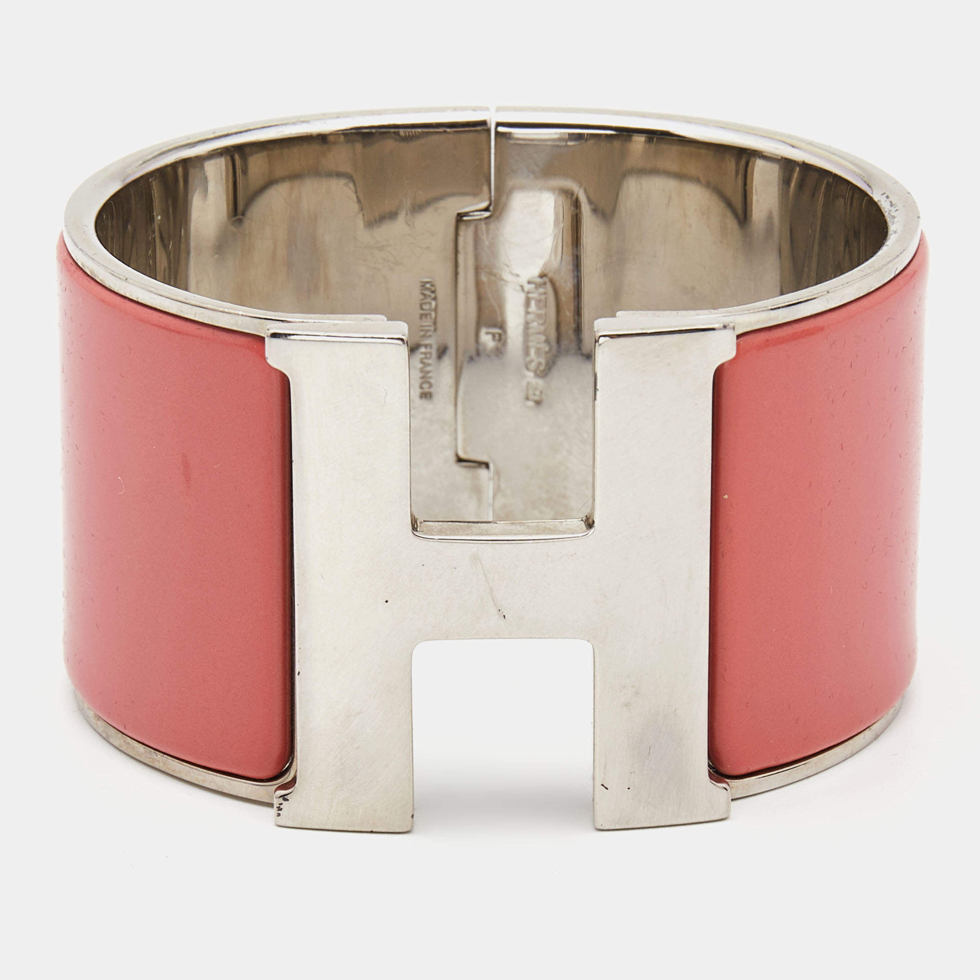 Hermes Clic Clac H Enamel Palladium Extra Wide Bracelet
