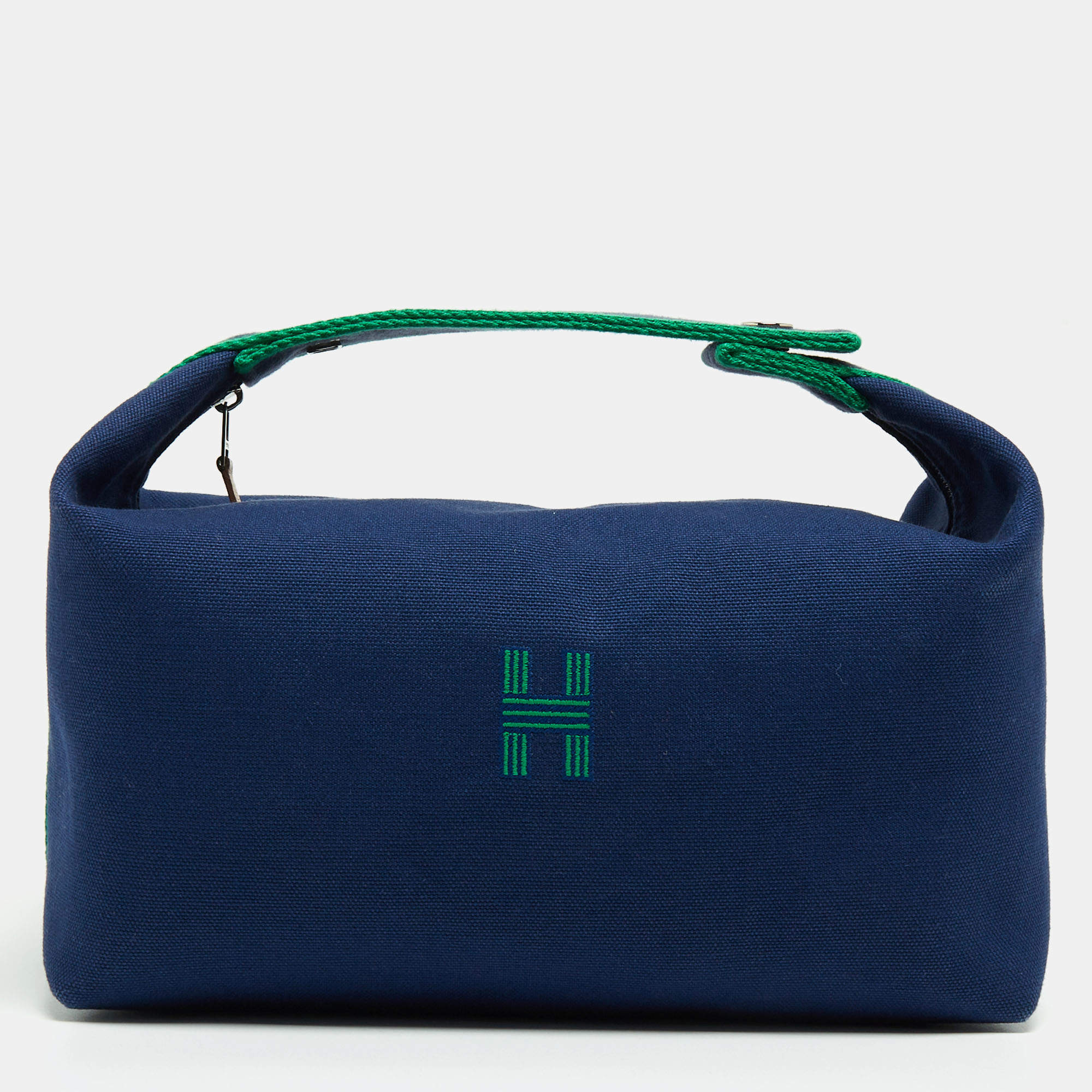Hermes Marine Canvas Large Bride-A-Brac Pouch