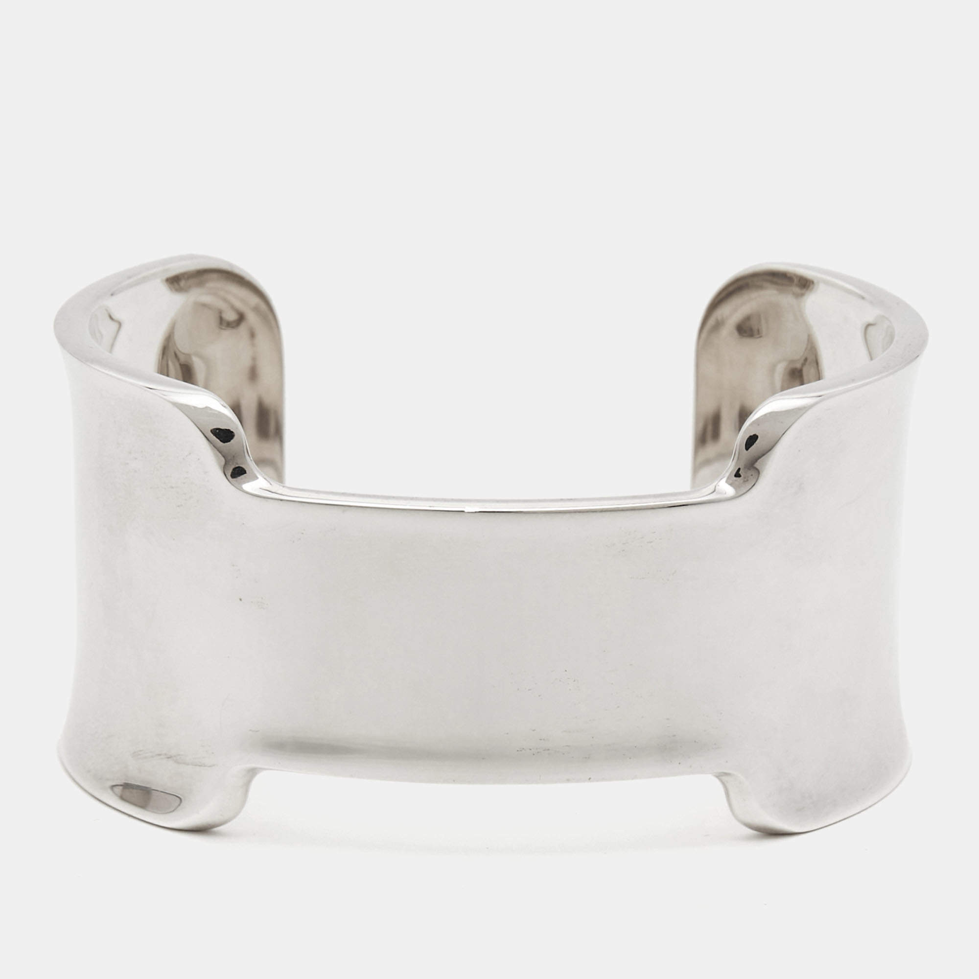 Hermes  Amazone Sterling Silver Medium Model Open Cuff Bracelet