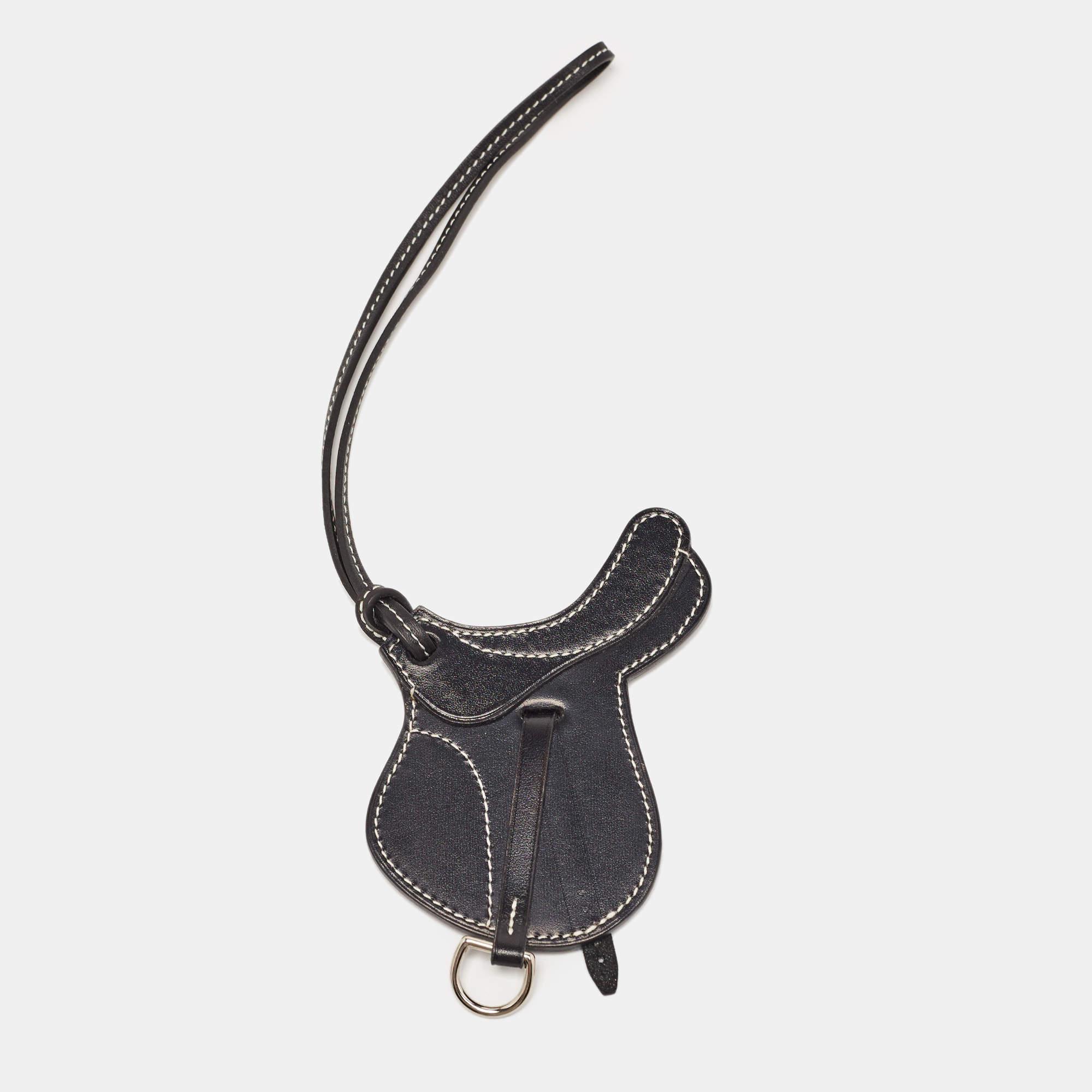 Hermes Noir Veau Butler Leather Paddock Selle Horse Saddle Bag Charm