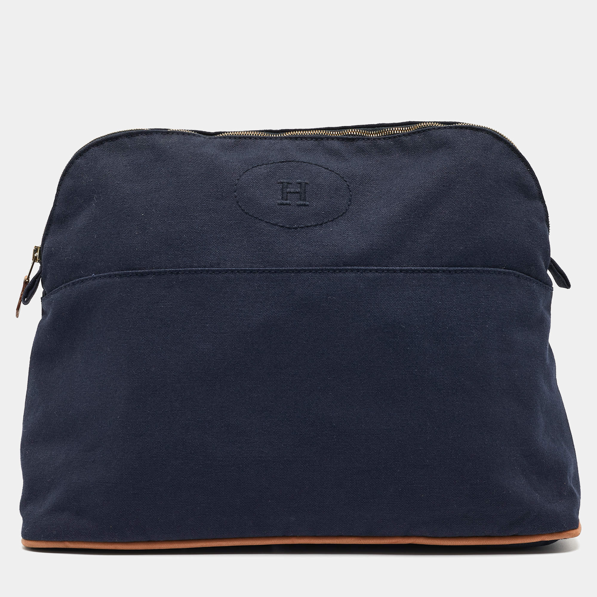Hermes Bleu Indigo Canvas Bolide Case