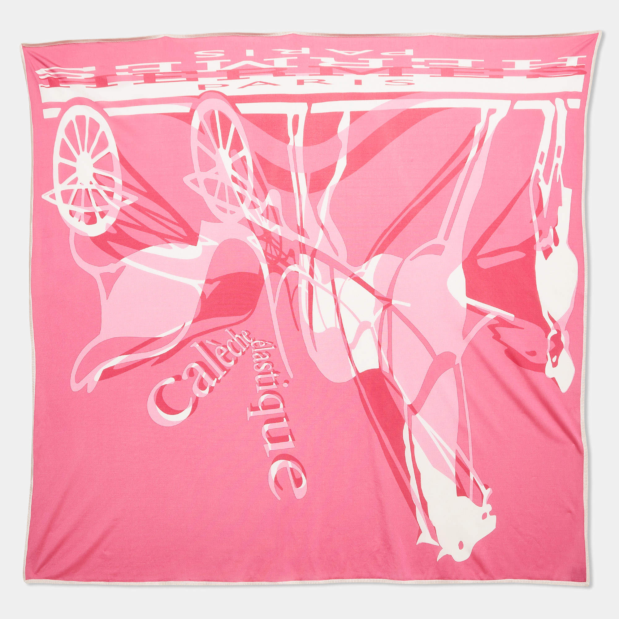 Hermes Pink Fluid Jersey Caleche Elastique Scarf