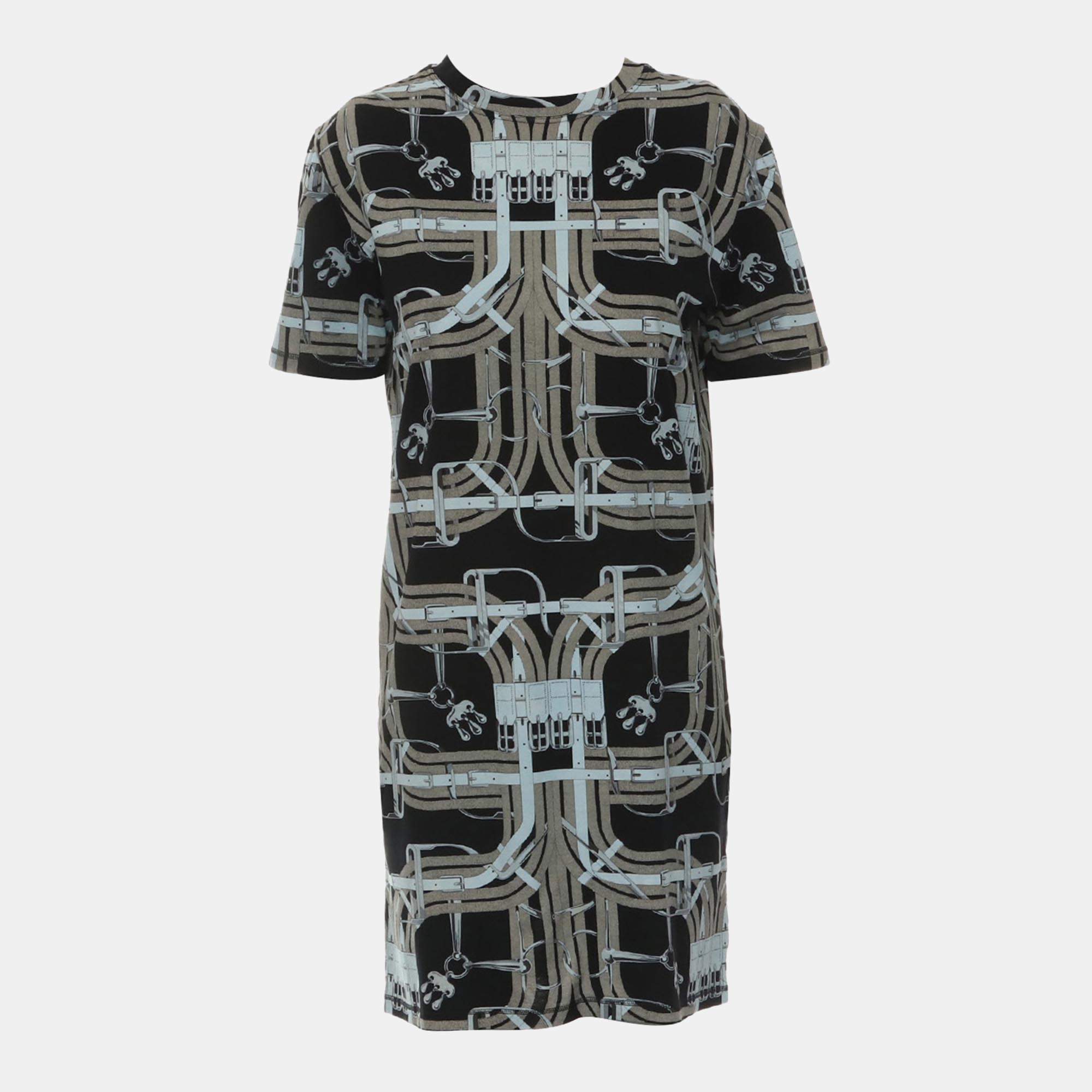 Hermes Grey Printed Dress