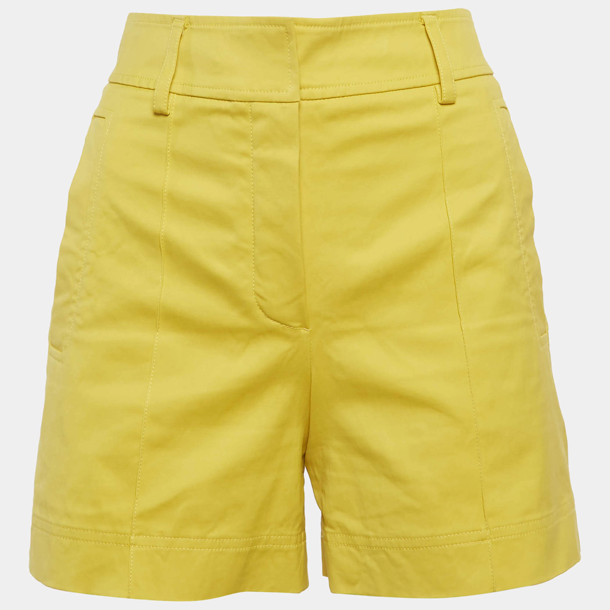 Pre Owned Hermès Yellow Cotton Bermuda Shorts S