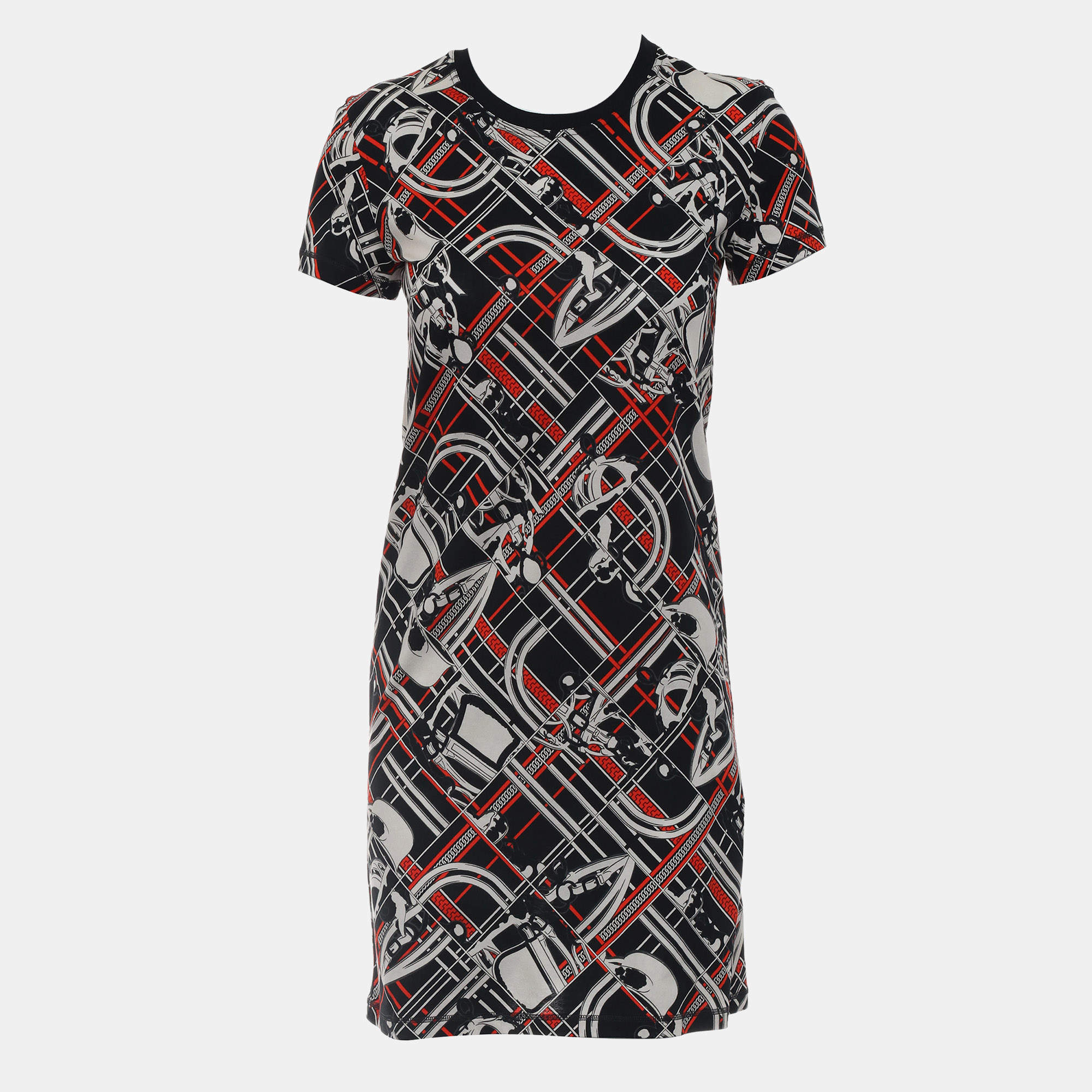 Pre Owned Hermes En Desordre et Chaines Mini Dress FR 34