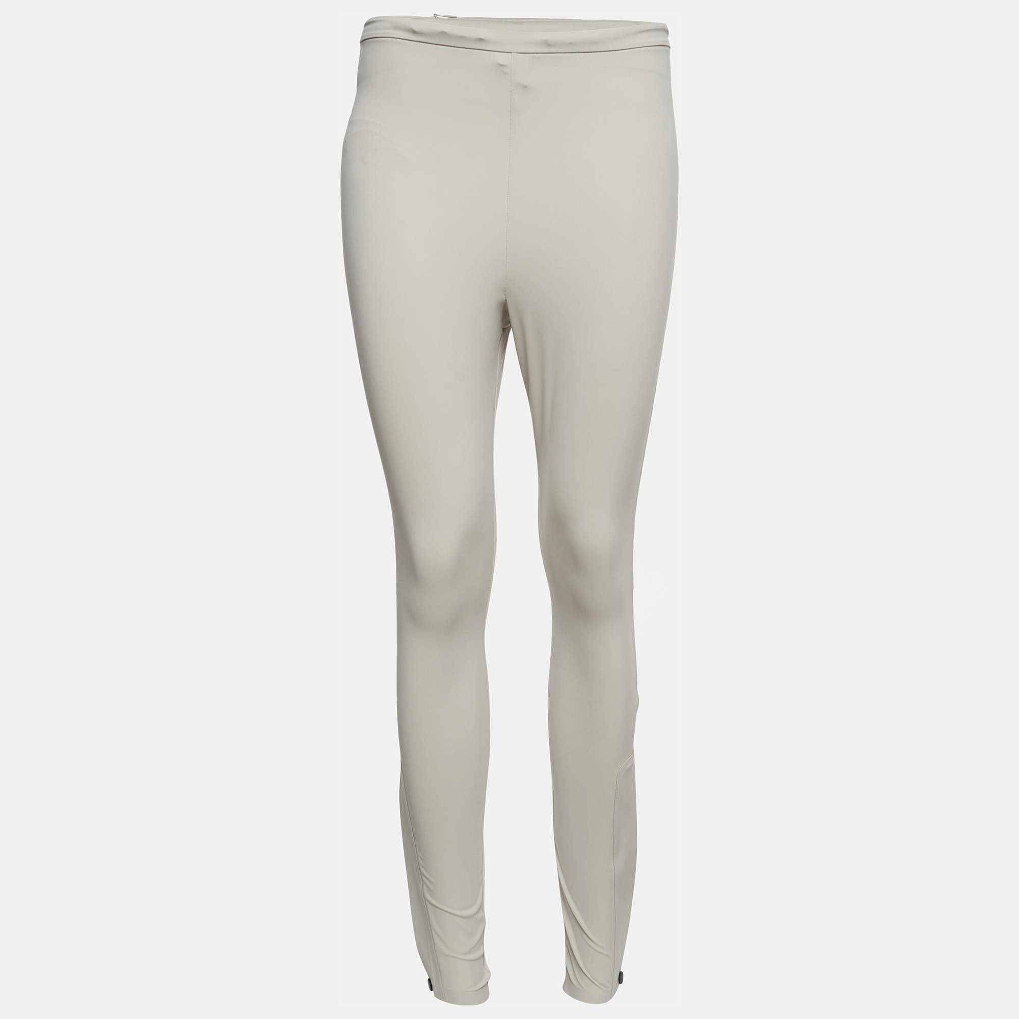 Pre Owned Hermes Grey Nylon Blend Fit Drawstring Legging XS