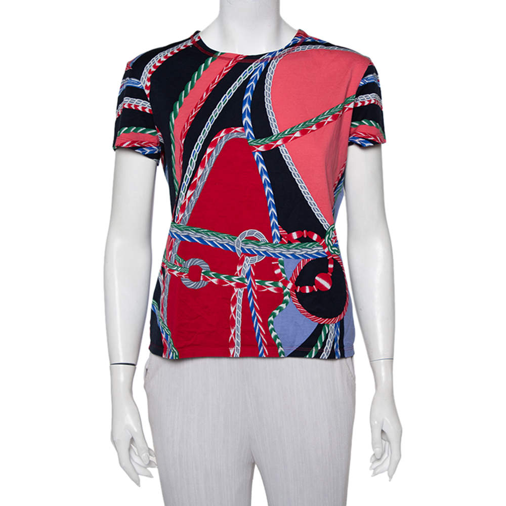 Hermes Multicolor Printed Cotton Short Sleeve T-Shirt M