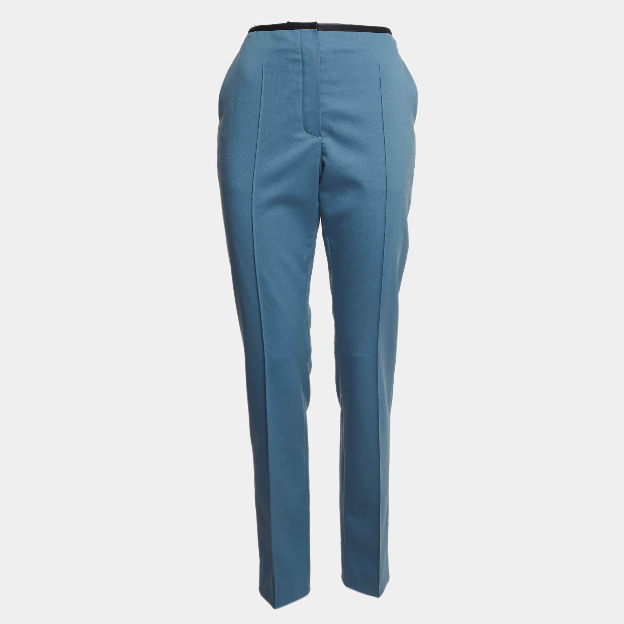 Hermes Blue Wool Tapered Trousers M