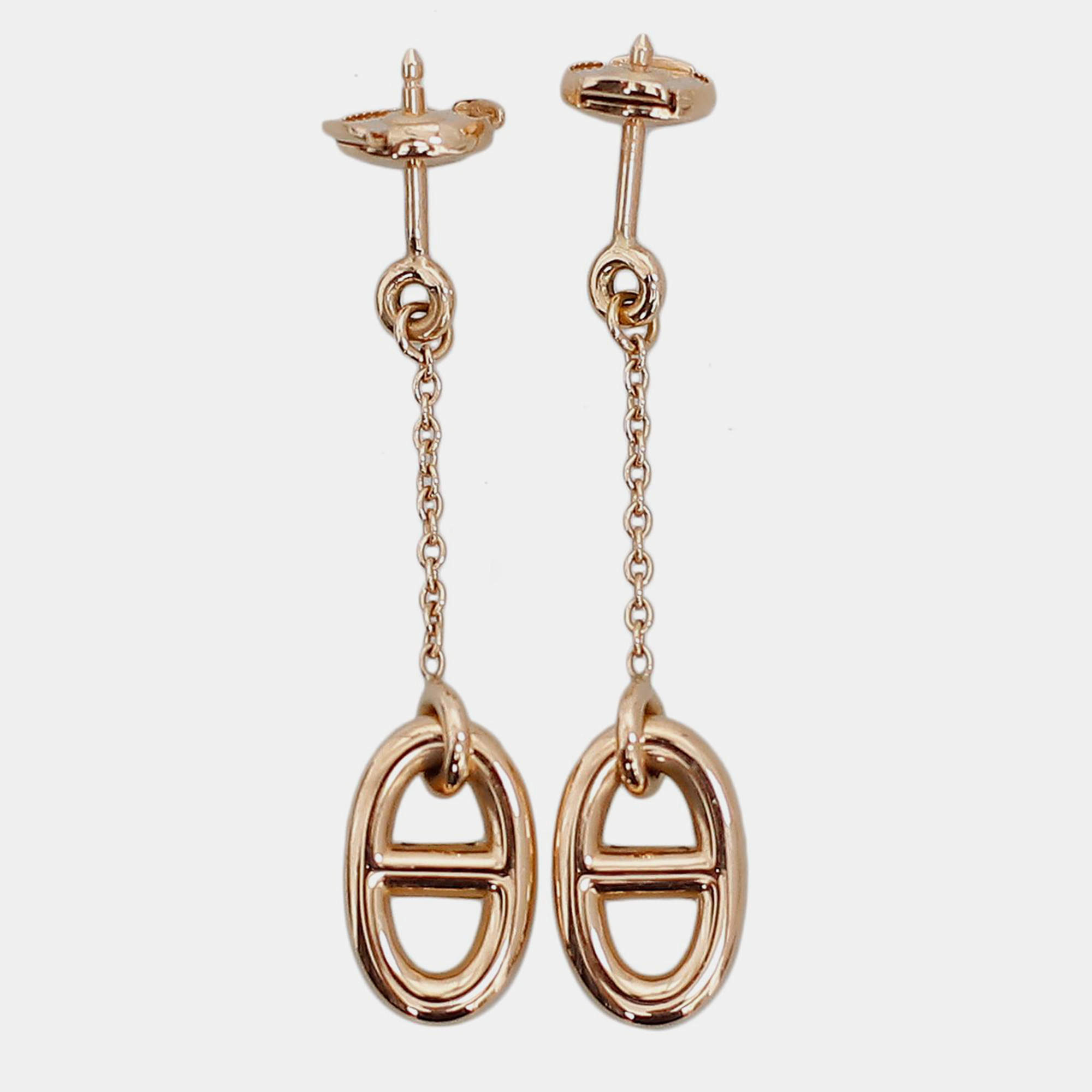 Hermes Rose Gold Farandole Earrings