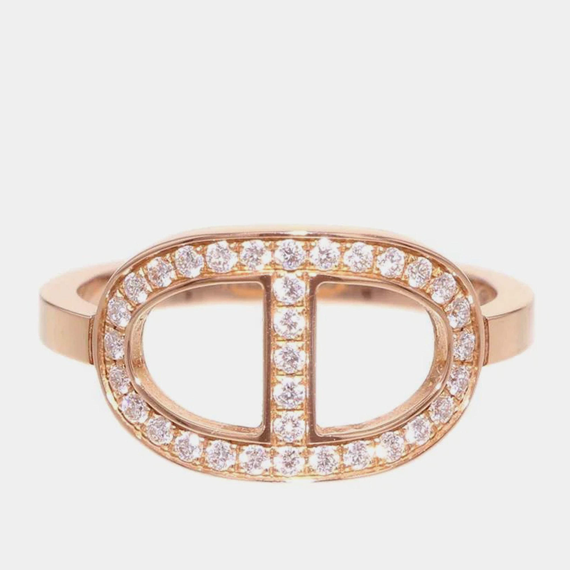 Hermes 18K Pink Gold Chaine D'Ancre Contour Size 51/#11 Mm
