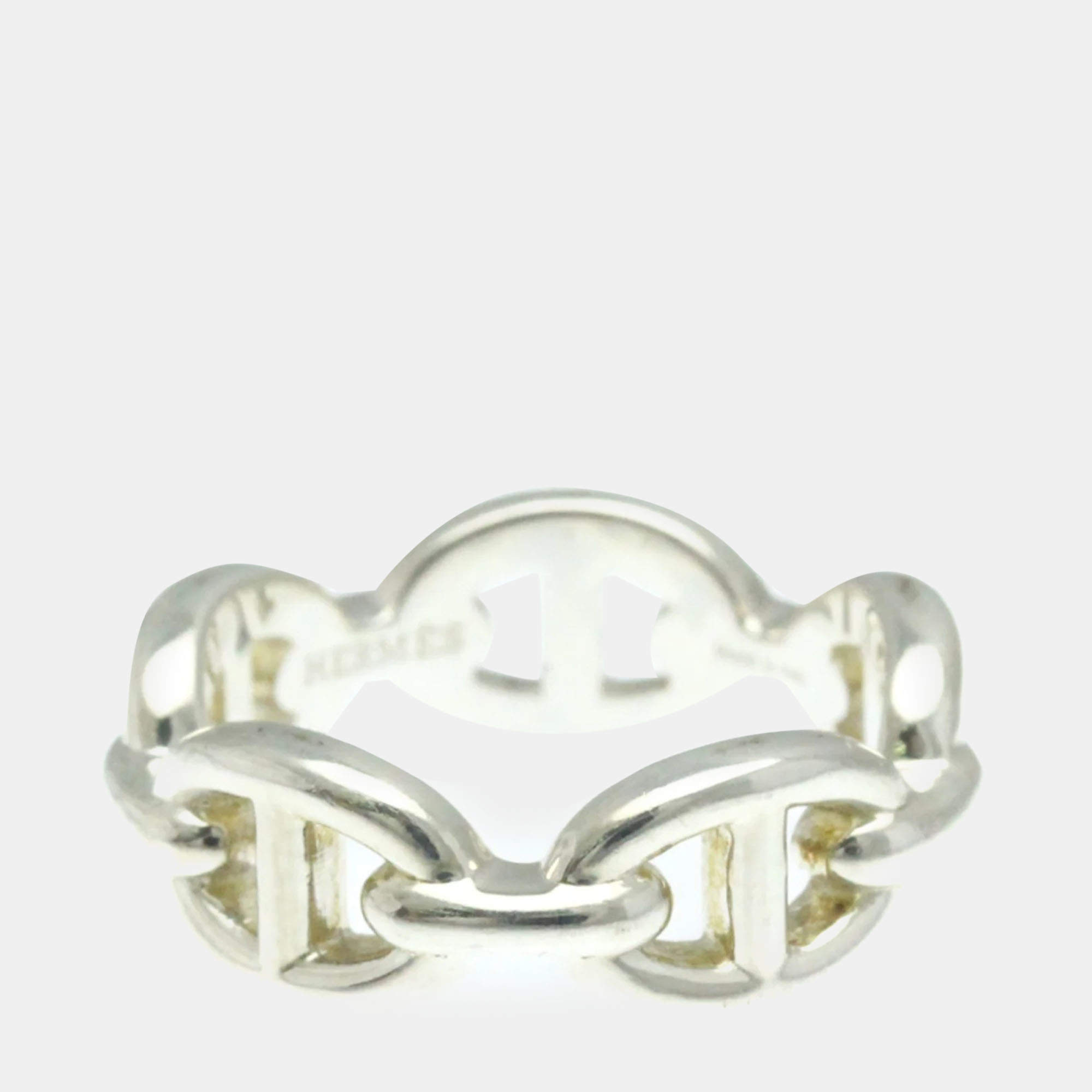 Hermes Chaine D'ancre Ring Silver 925 Fashion No Stone Band Ring Silver