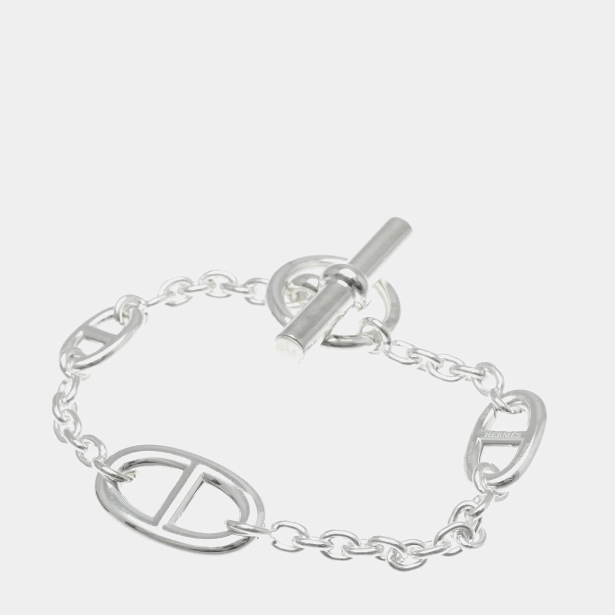 Hermes Chaine D'ancre Farandole Silver Charm Bracelet