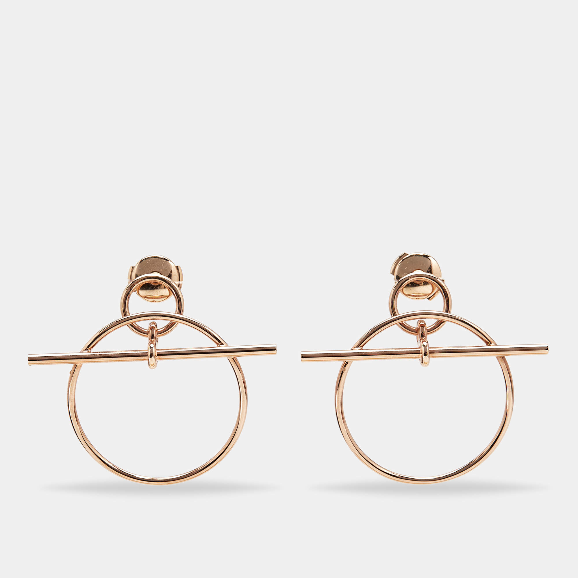 Hermes  Loop 18k Rose Gold Small Model Earrings