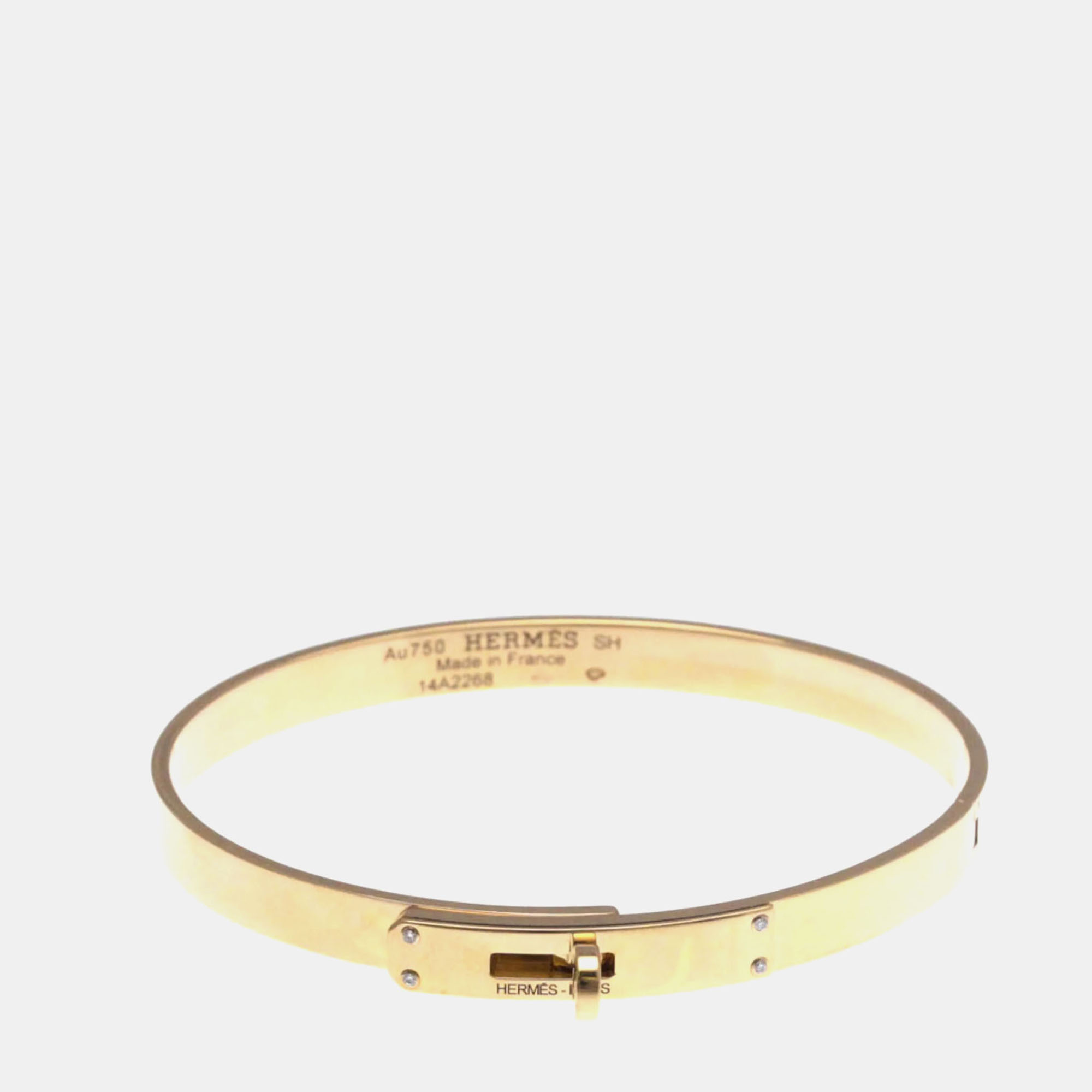Pre Owned Hermes Kelly 4P Diamond Bangle Pink Gold 18K Diamond Bangle Pink Gold