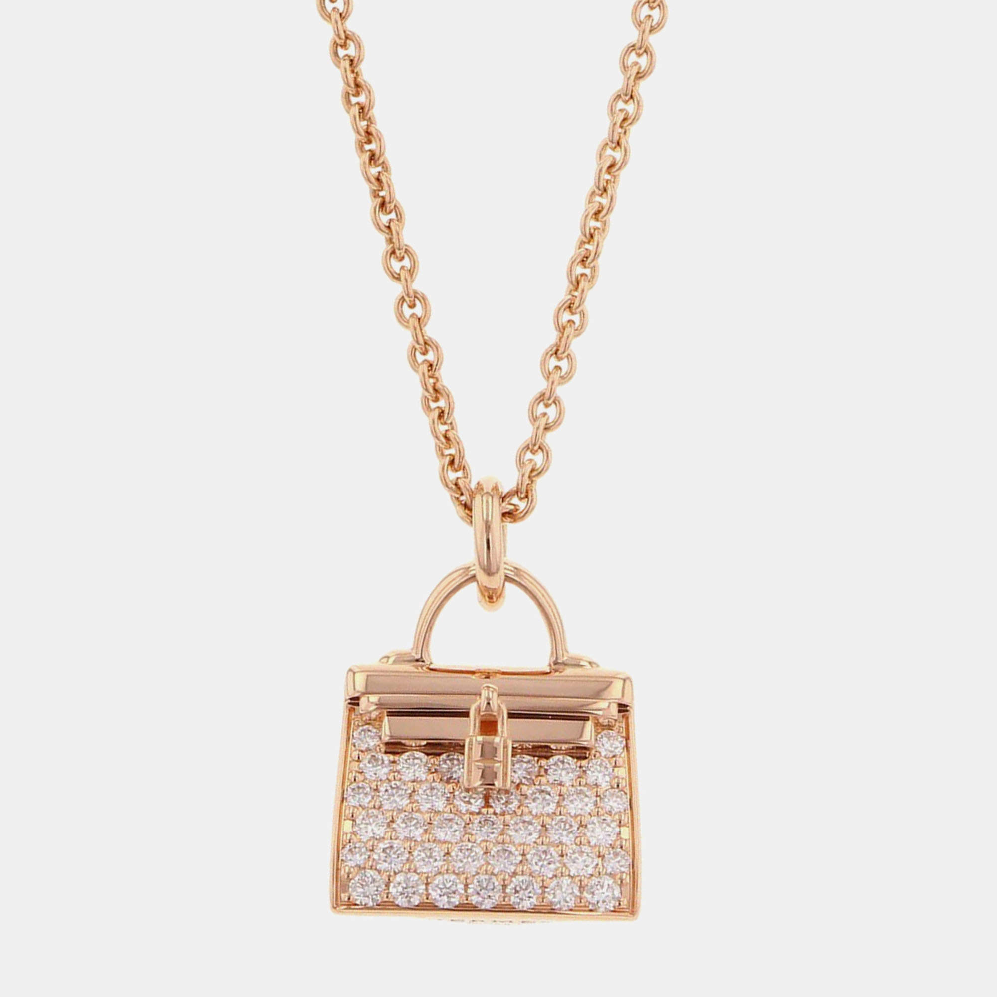 Pre Owned Hermes Amulette Kelly 18K Rose Gold Pendant
