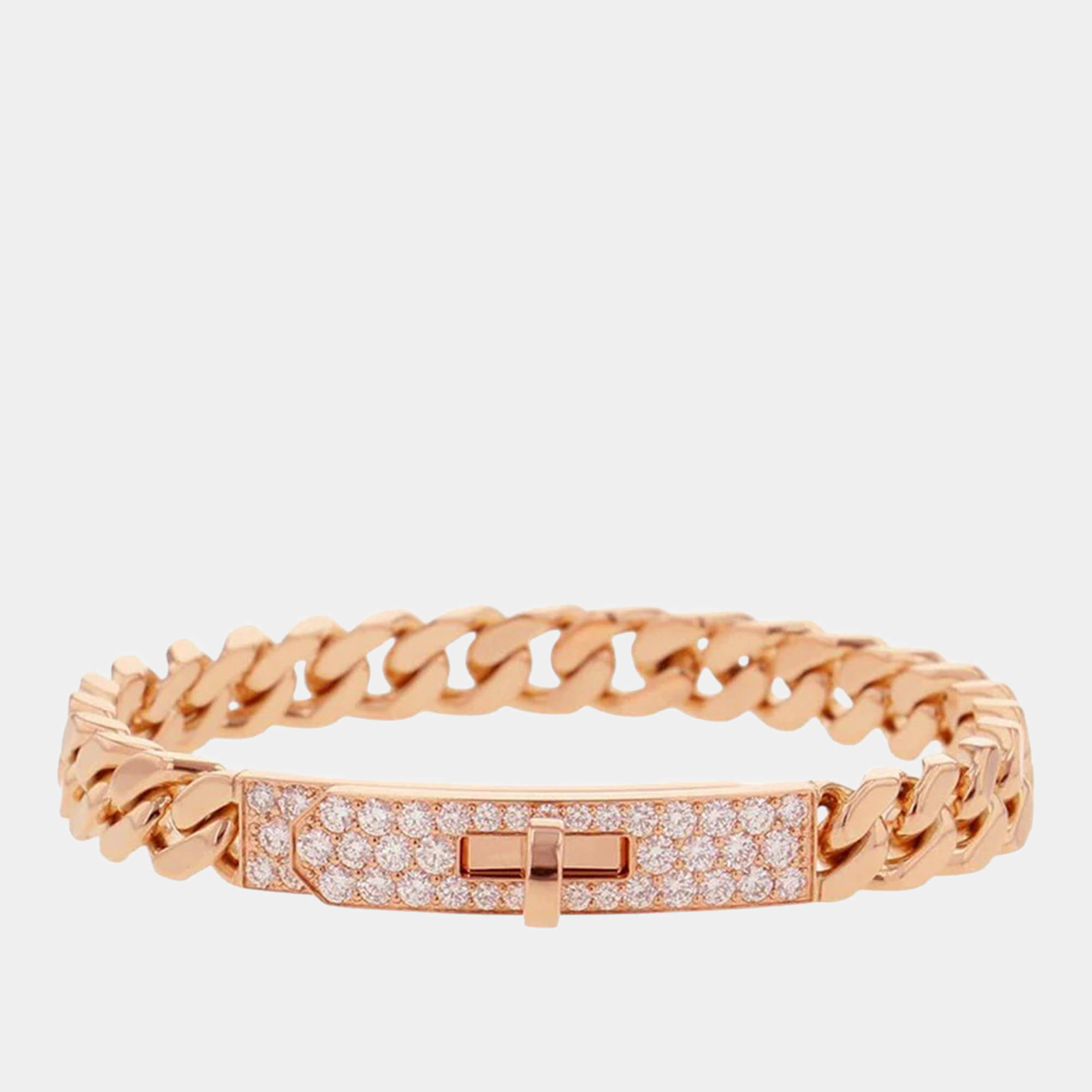 Pre Owned Hermes Kelly Gourmet Bracelet Size 00Xs 18K Pink Gold