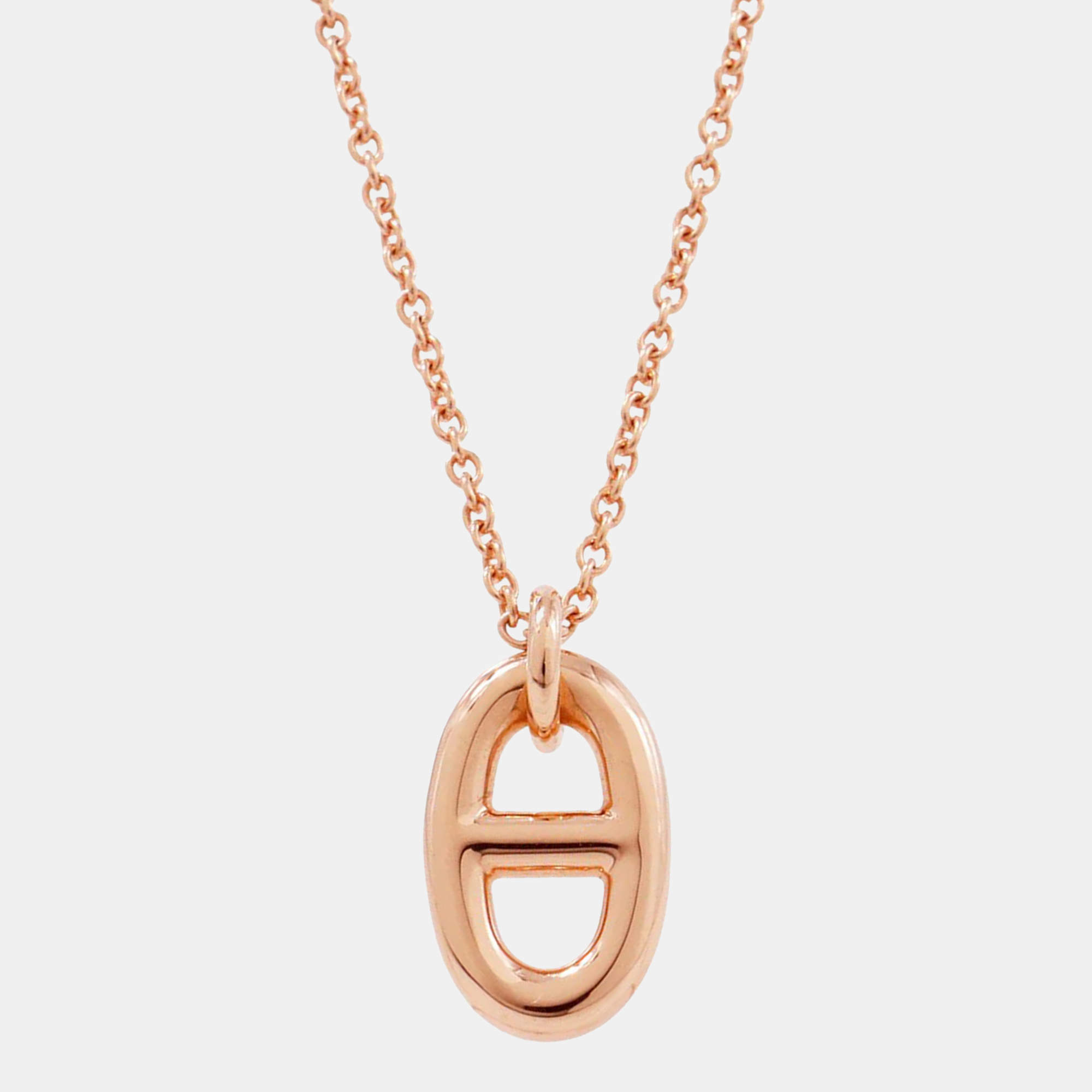 Pre Owned Hermes Chaine D'Ancre Farandole Necklace Size PM 18K Pink Gold