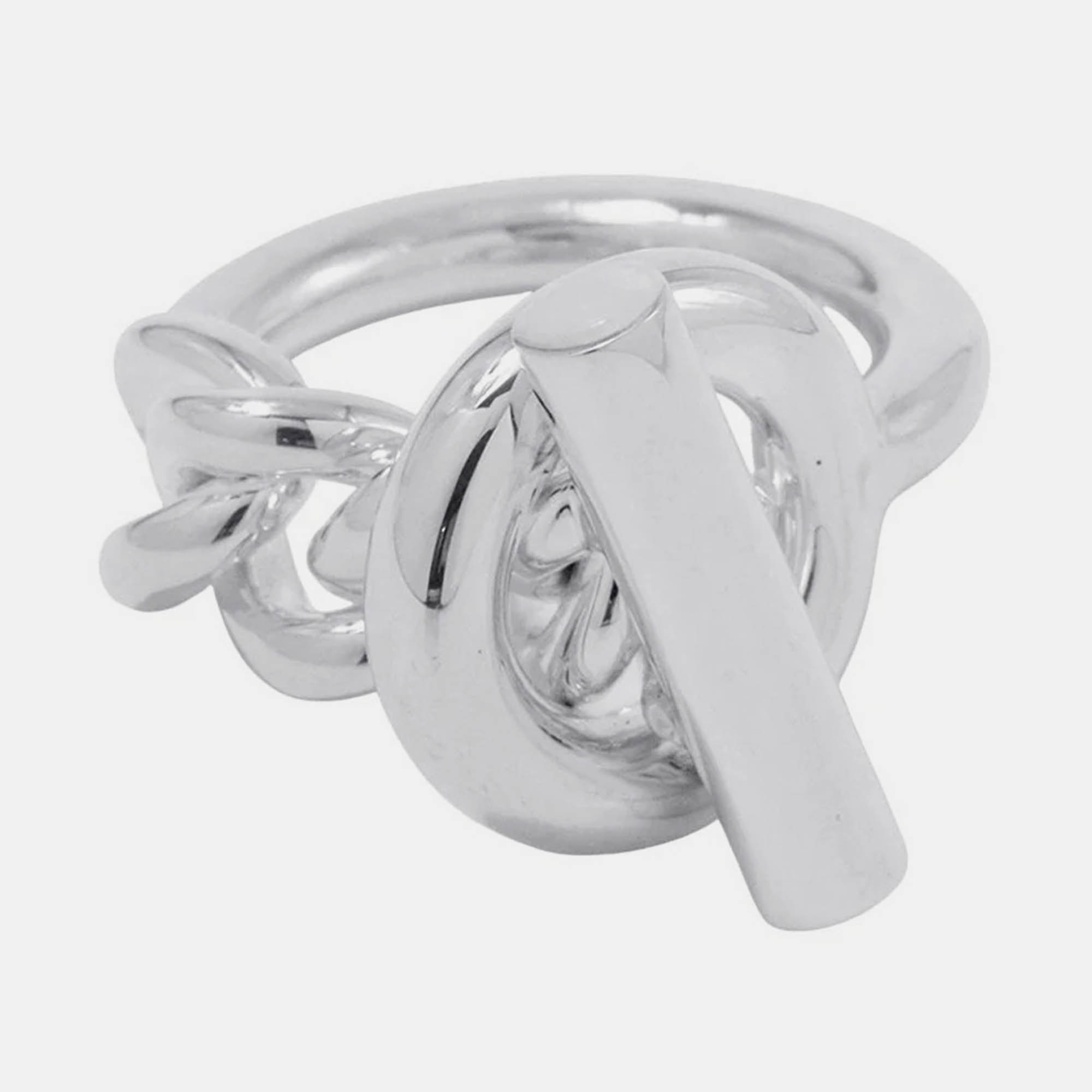 Pre Owned خاتم هيرمس شين دانكريه فيرسو مقاس 49/#9 PMH125620B 00049 K18PG سيراميك