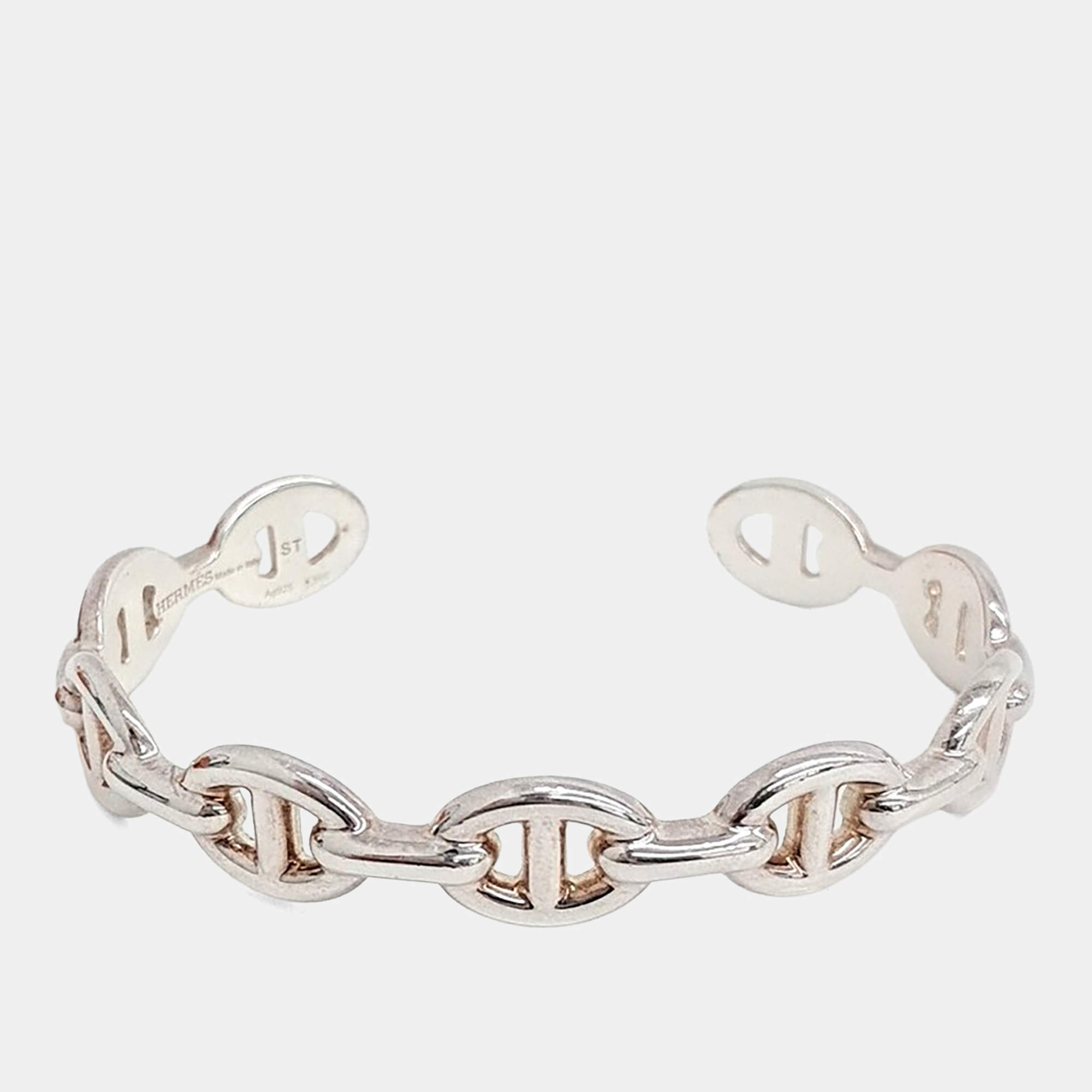 مملوكة مسبقًا Hermes Silver Chandelier Bangle Bracelet
