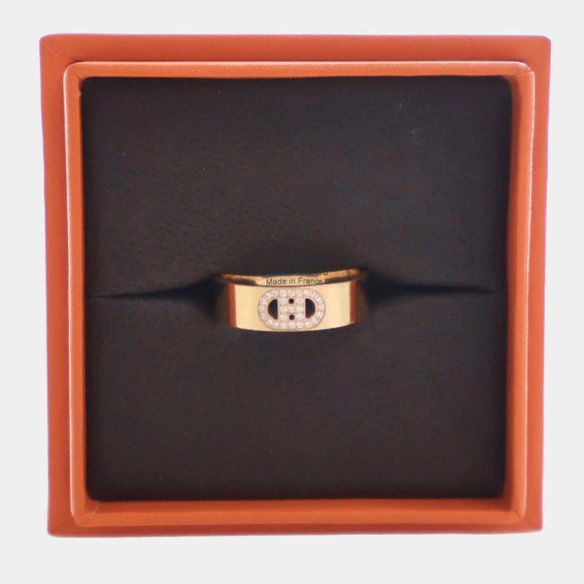 مملوكة مسبقًا Hermes Small Model H D'Ancre Ring Sz 55