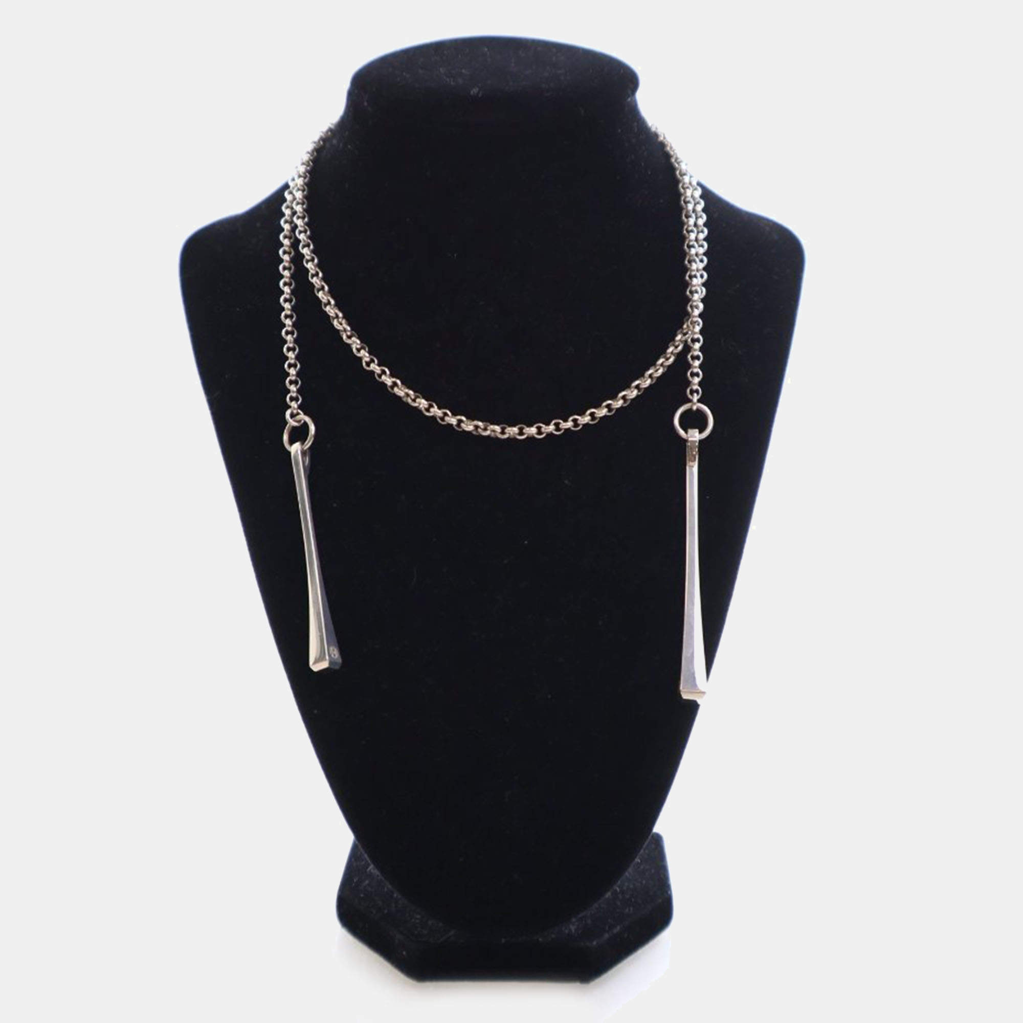 Pre Owned Hermes Clou De Forge Sterling Silver Necklace