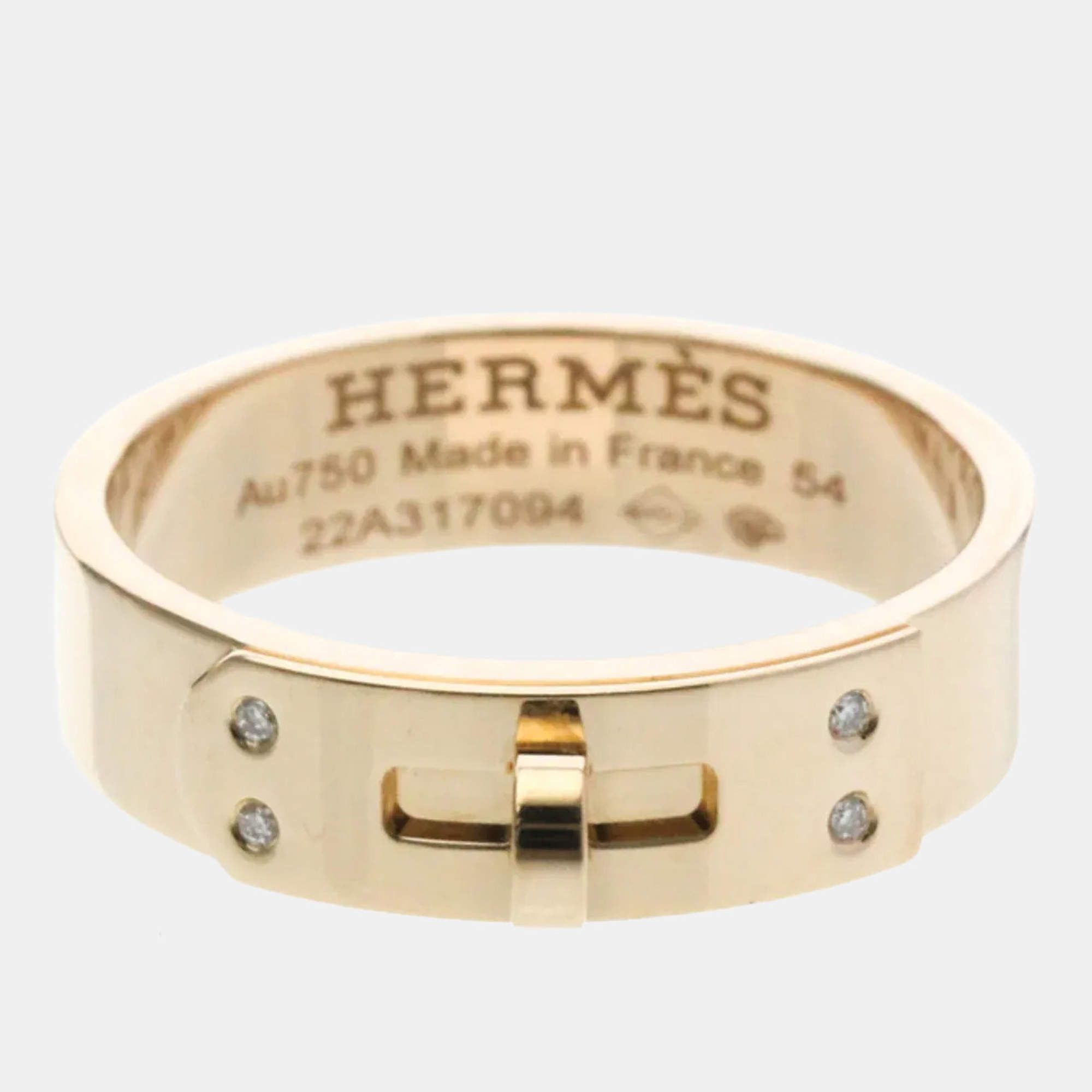 مملوكة مسبقًا خاتم هيرميس كيلي 4 قطع ألماس ذهب وردي (18 قيراط) خاتم موضة ألماس ذهب وردي