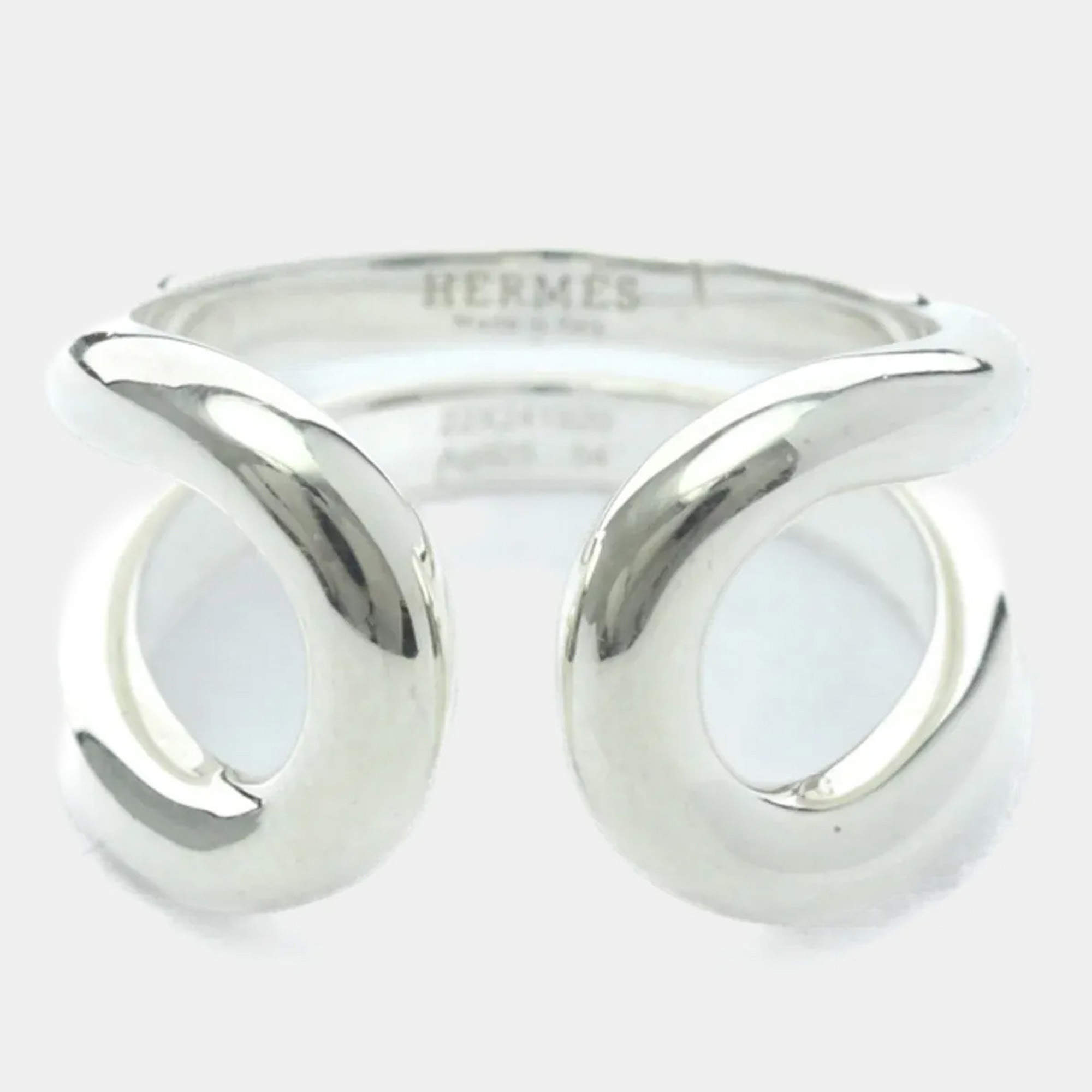 مملوكة مسبقًا Hermes Lima Ring Silver 925 Fashion No Stone Band Ring Silver