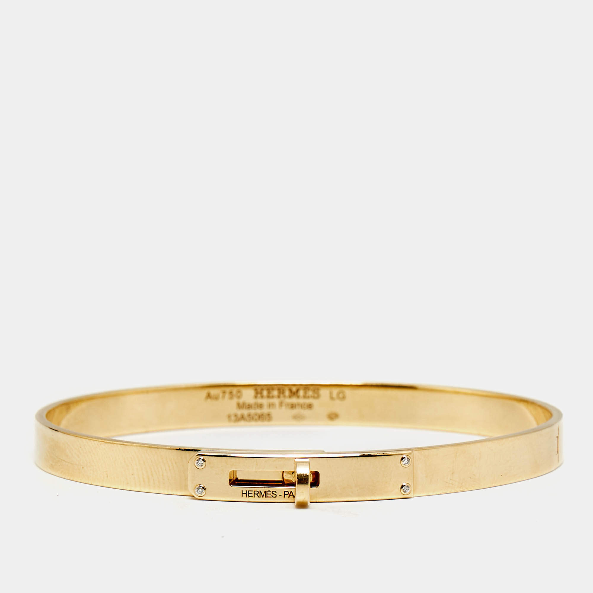 Pre Owned سوار هيرمس كيلي ألماس ذهب أصفر عيار 18 موديل صغير - لارج