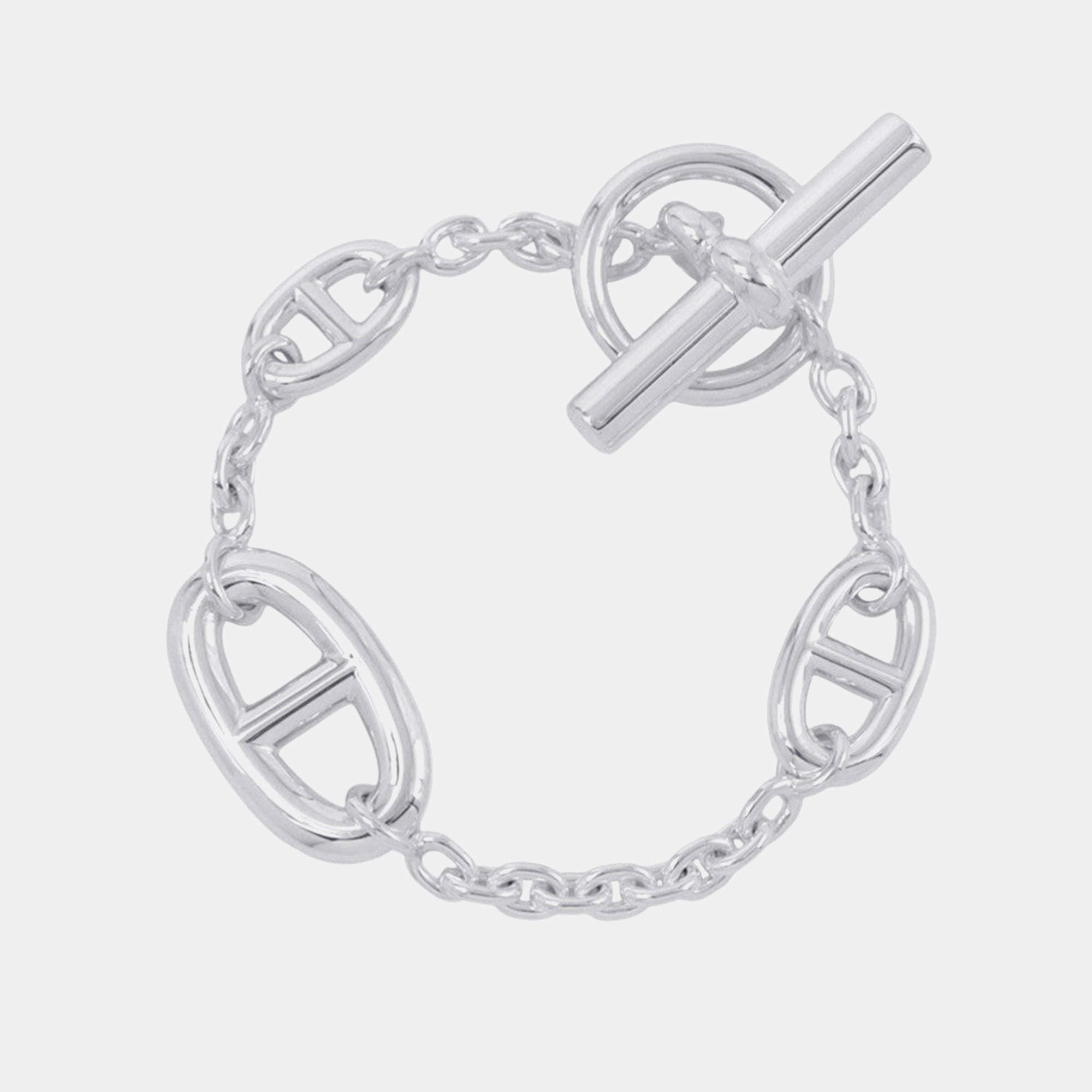 Pre Owned Hermes Chaine D'Ancre Farandole Bracelet Size Xs Sv925